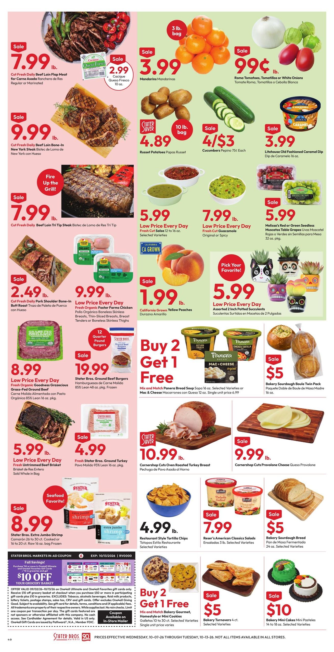 Stater Bros. Markets Weekly Ad October 7 - 13, 2026