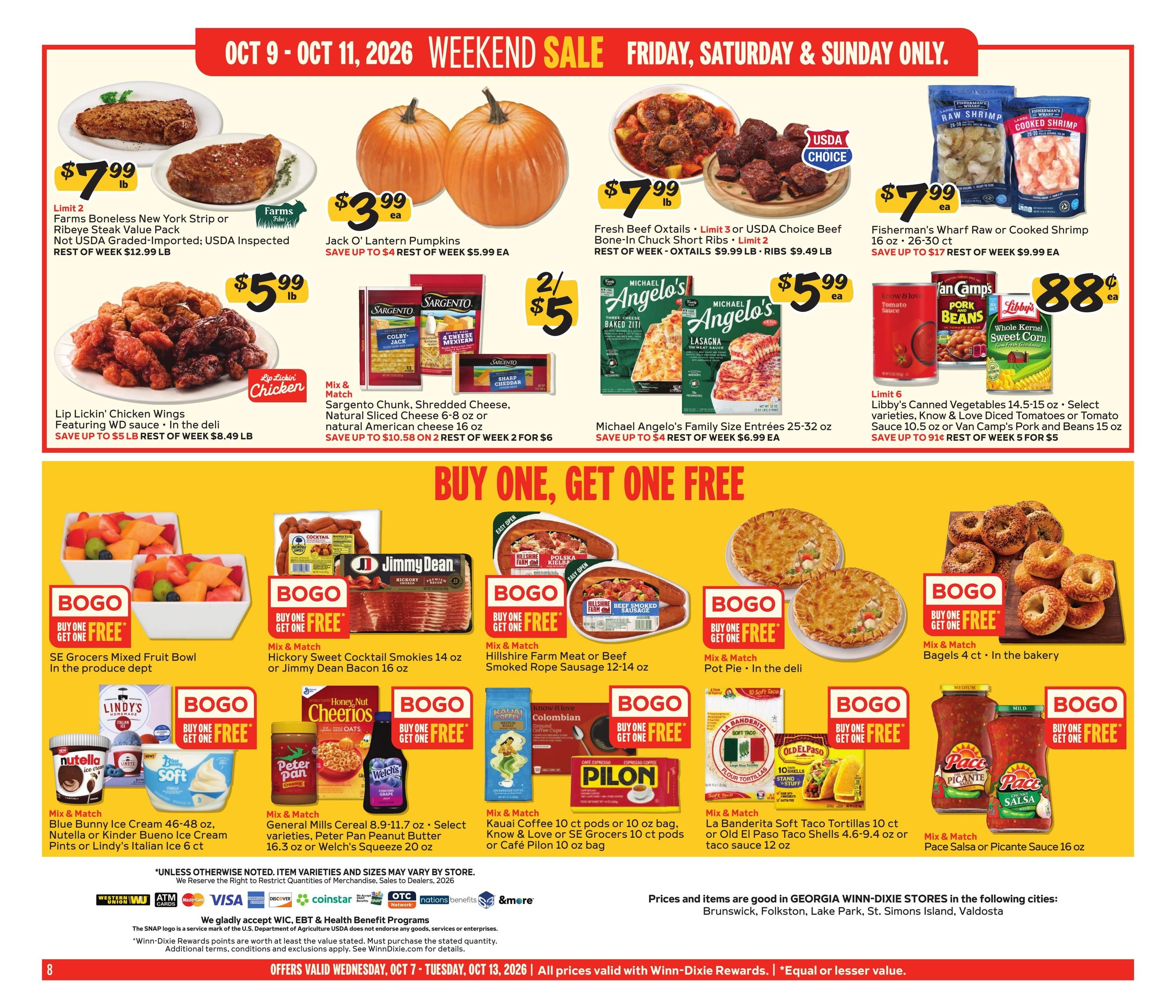 Winn-Dixie (Saint Simons Island-Valdosta Area, GA) Weekly Ad October 7 - 13, 2026