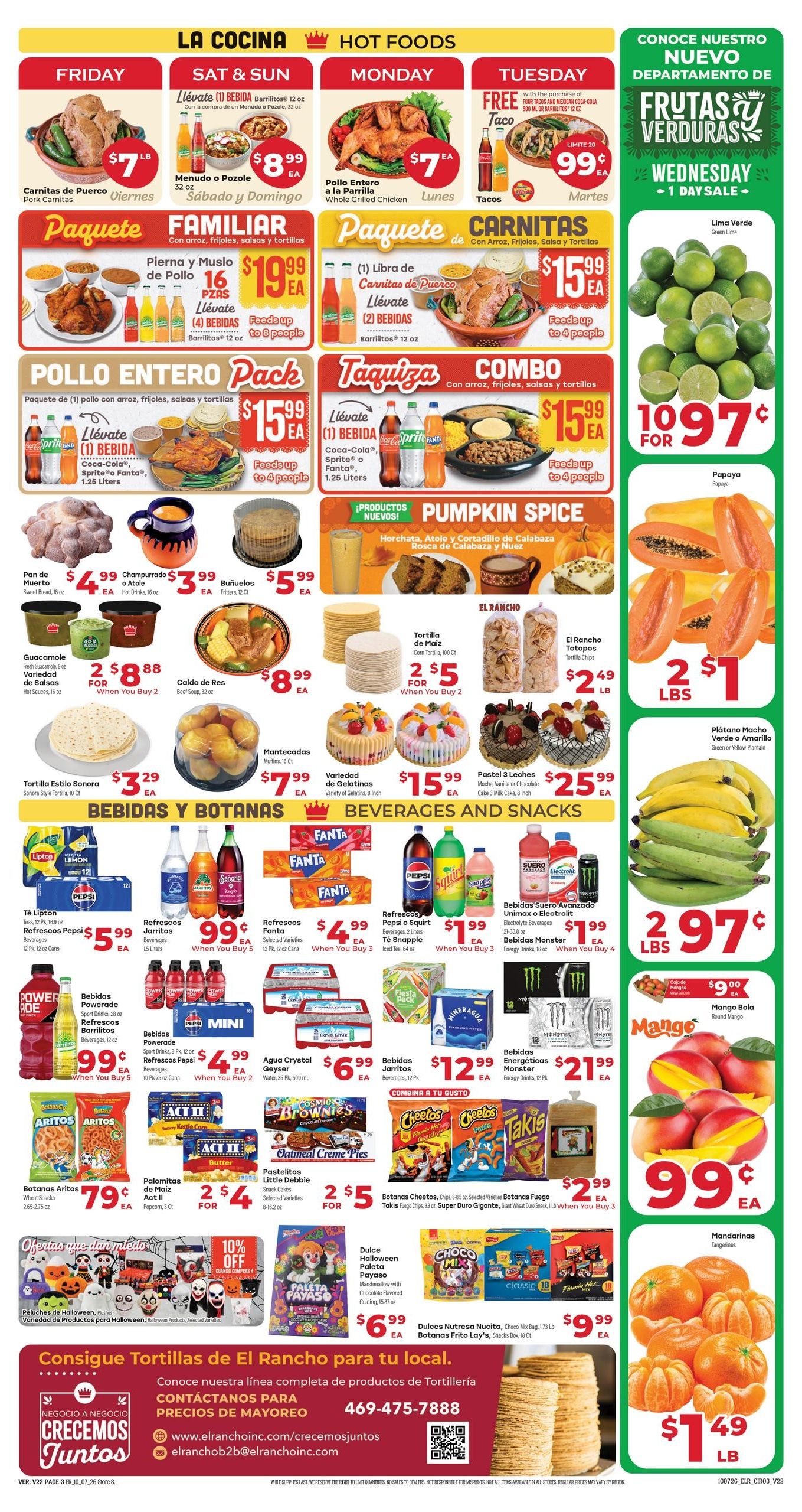 El Rancho Supermercado (Dallas-Mesquite Area, TX) Weekly Ad October 7 - 13, 2026