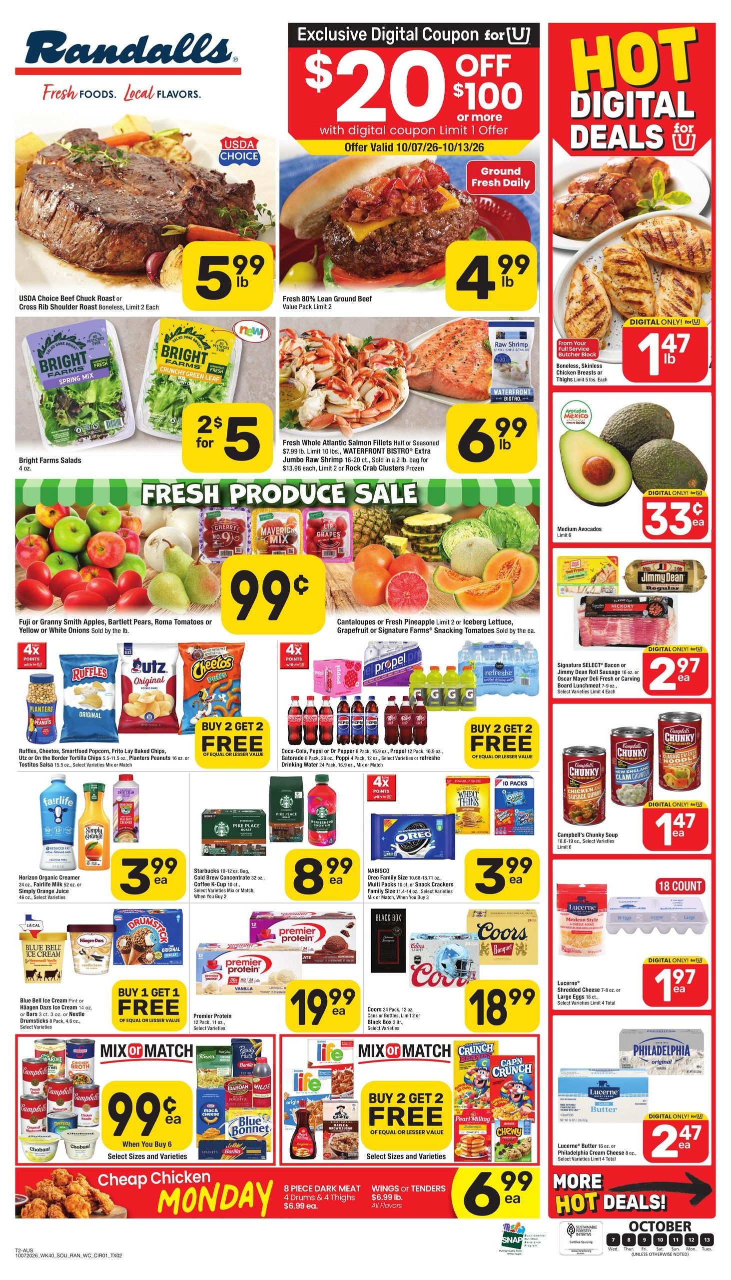 Randalls (Austin Area, TX) Weekly Ad October 7 - 13, 2026