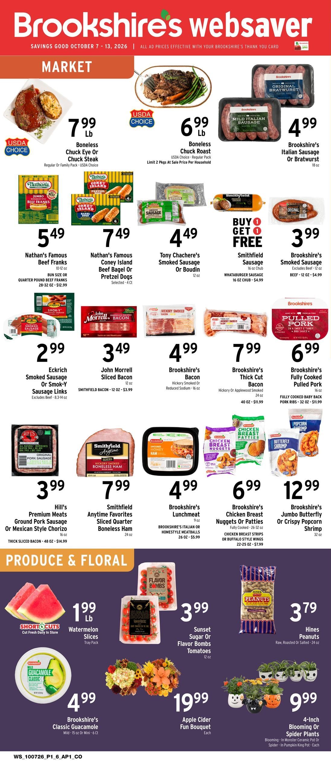 Brookshire's Websaver Weekly Ad October 7 - 13, 2026