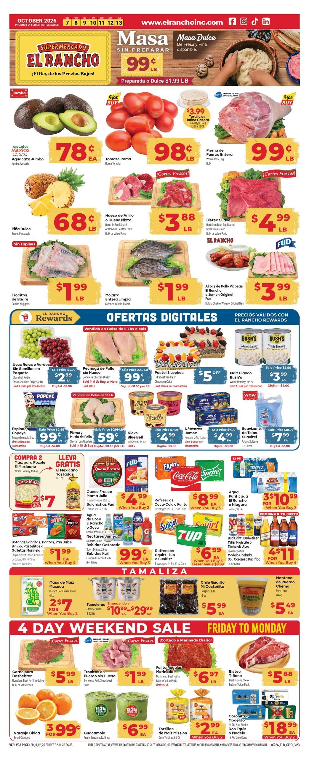 El Rancho Supermercado (Conroe Area, TX) Weekly Ad October 7 - 13, 2026