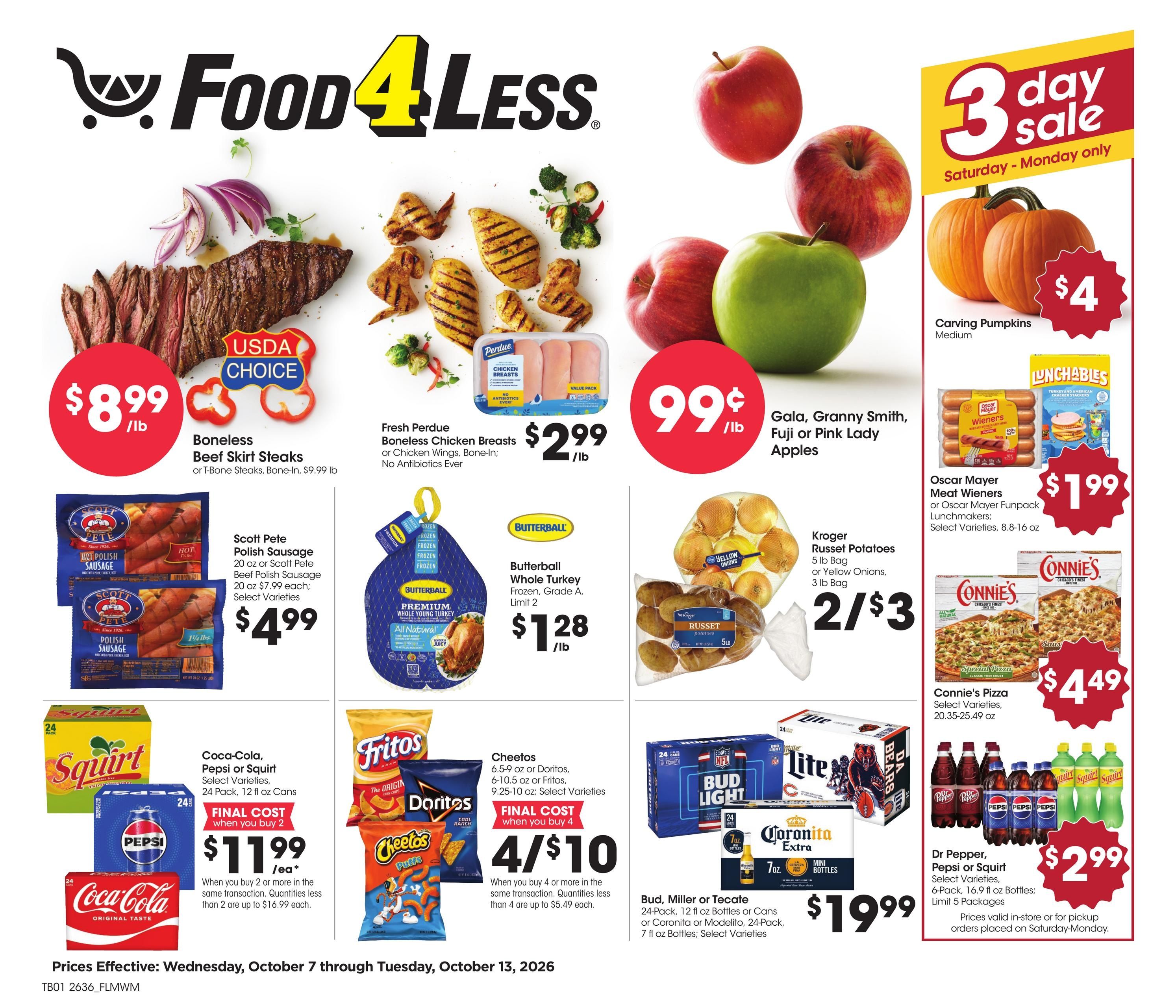 Food 4 Less (Aurora Area, IL) Chicago Weekly Ad October 7 - 13, 2026