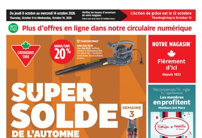 Canadian Tire (QC) Flyer October 8 to 14