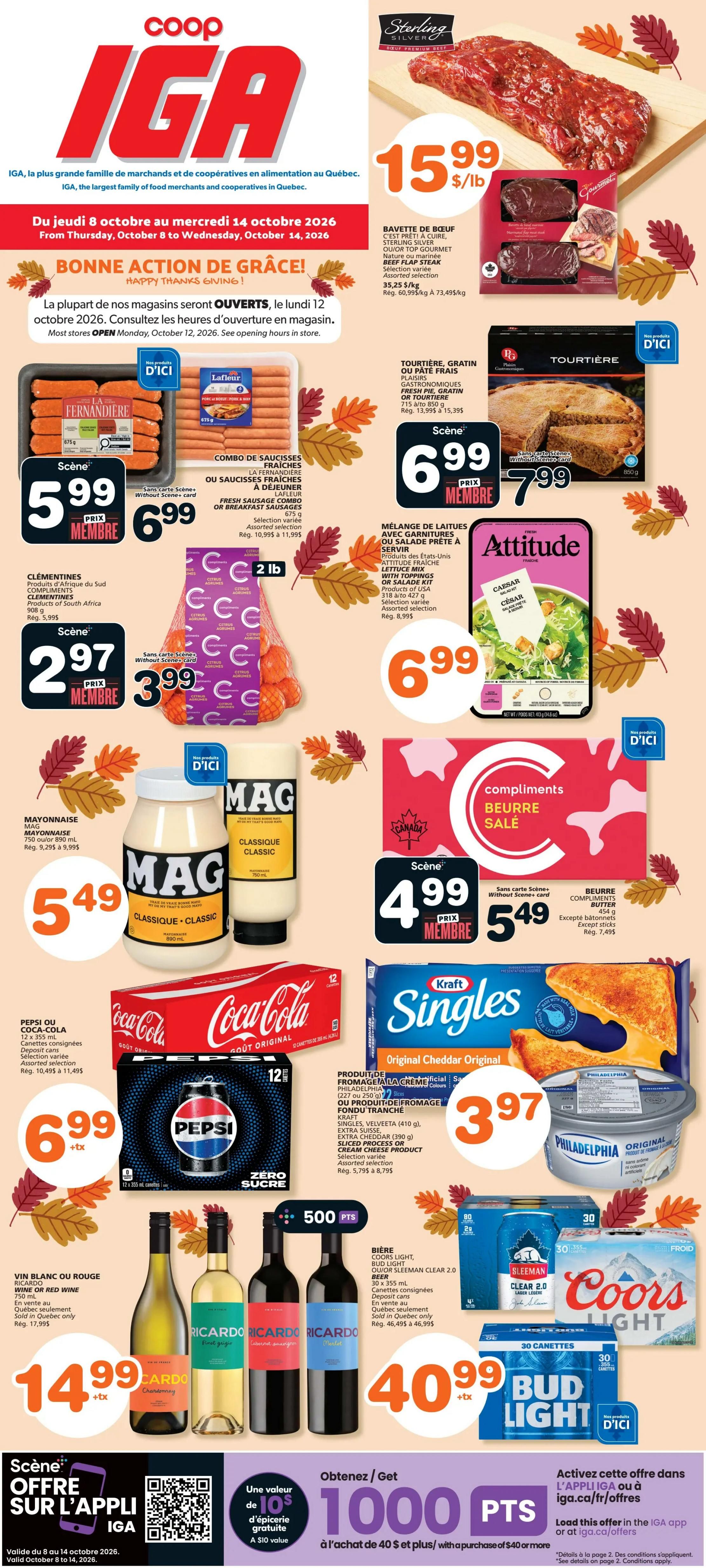 Coop IGA (QC) Flyer October 8 to 14
