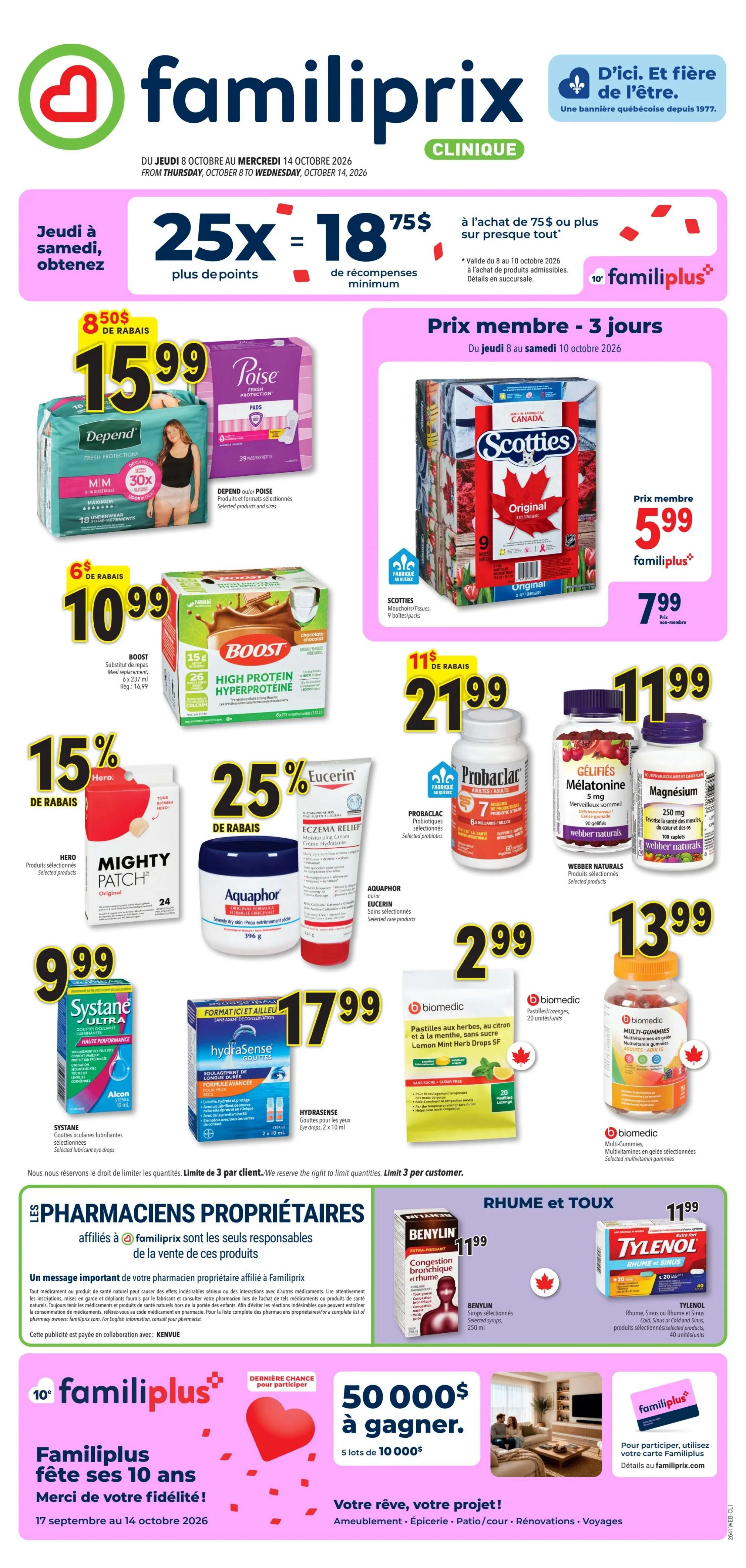Familiprix Clinique Flyer October 8 to 14