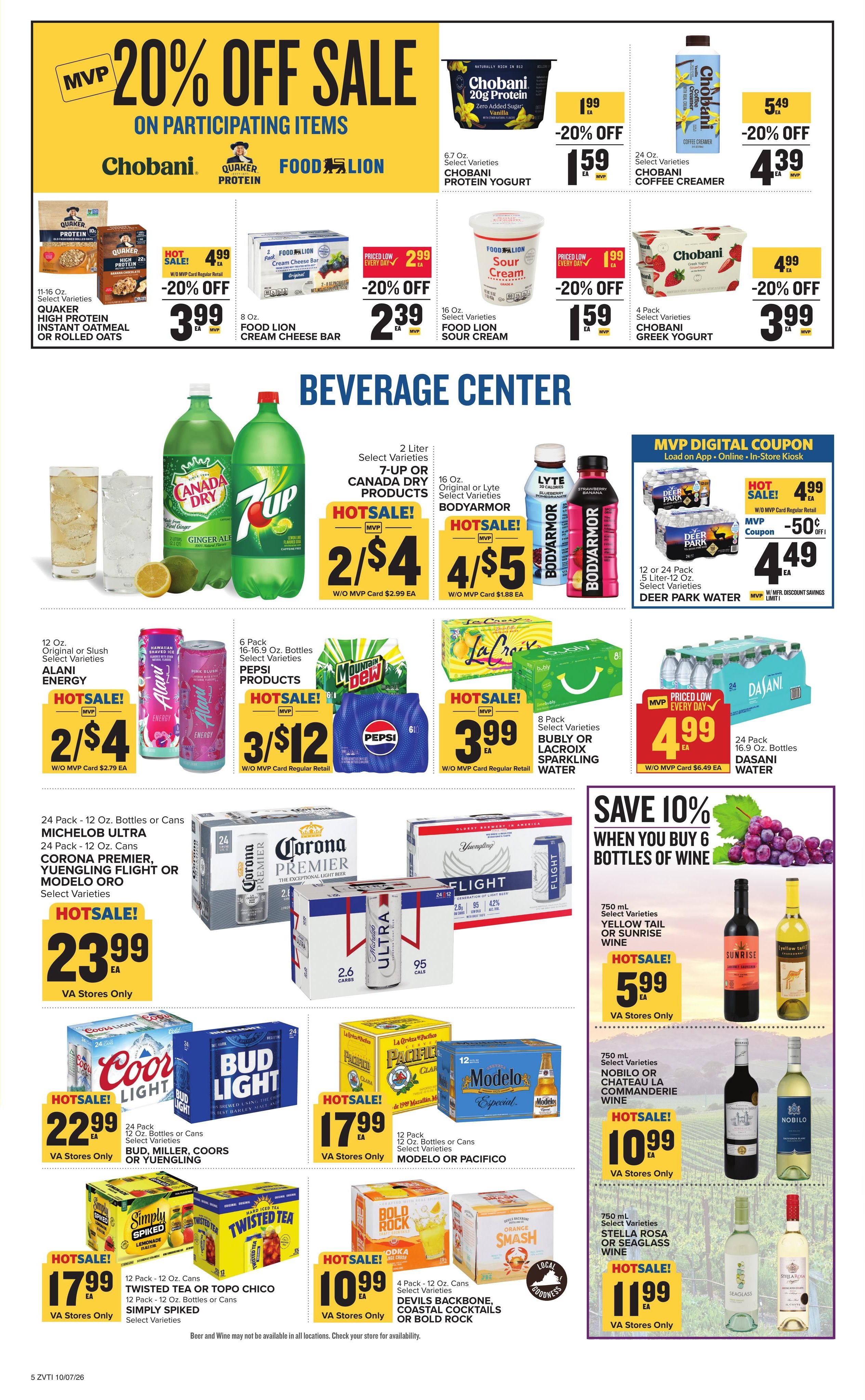 Food Lion (Bristol Area, VA) Weekly Ad October 7 - 13, 2026