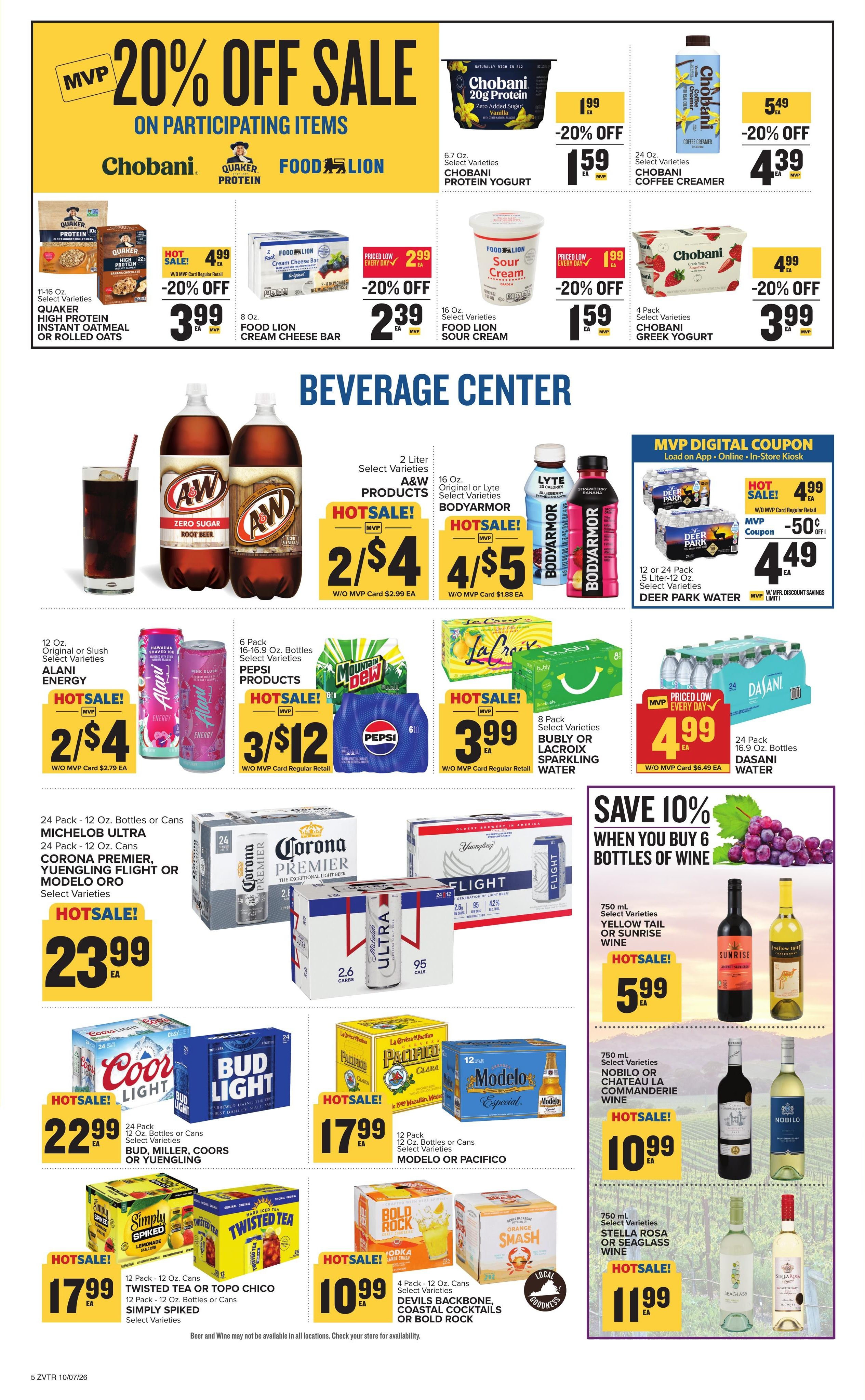 Food Lion (Cumberland Area, KY) Weekly Ad October 7 - 13, 2026