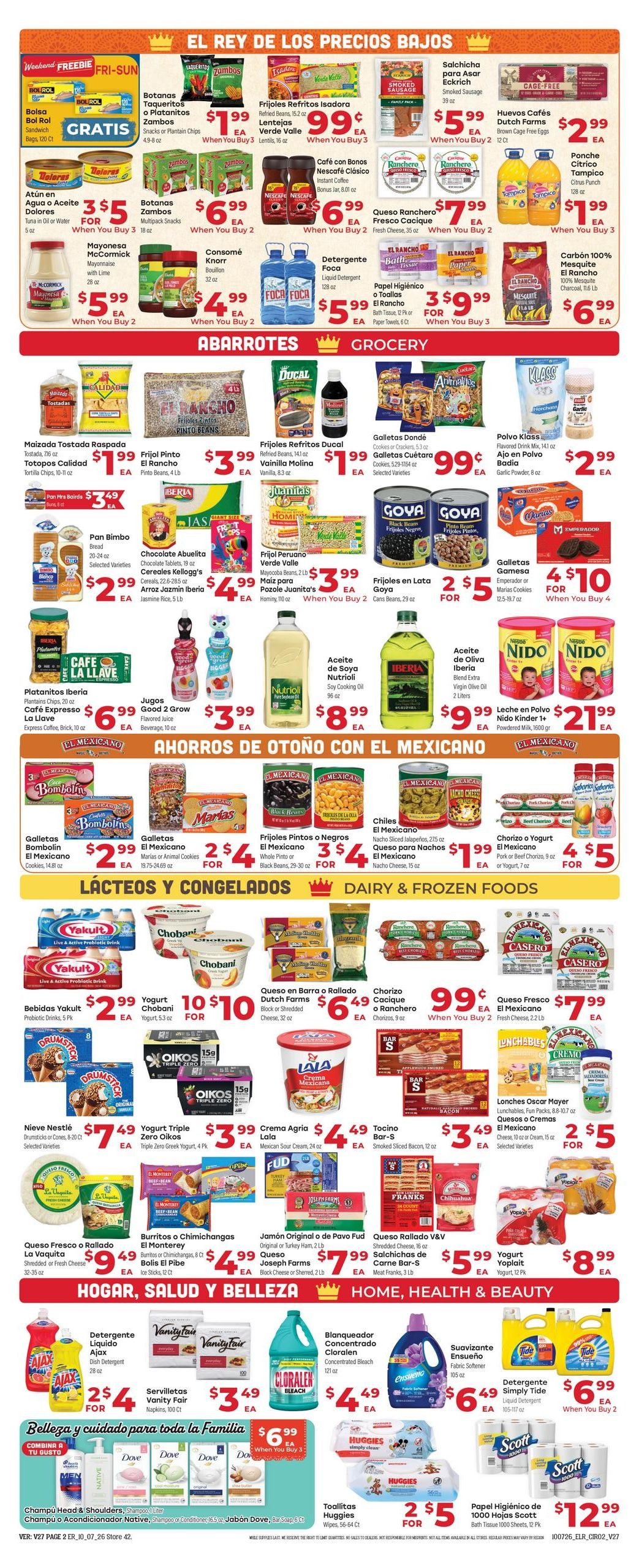 El Rancho Supermercado (Brownsville Area, TX) Weekly Ad October 7 - 13, 2026
