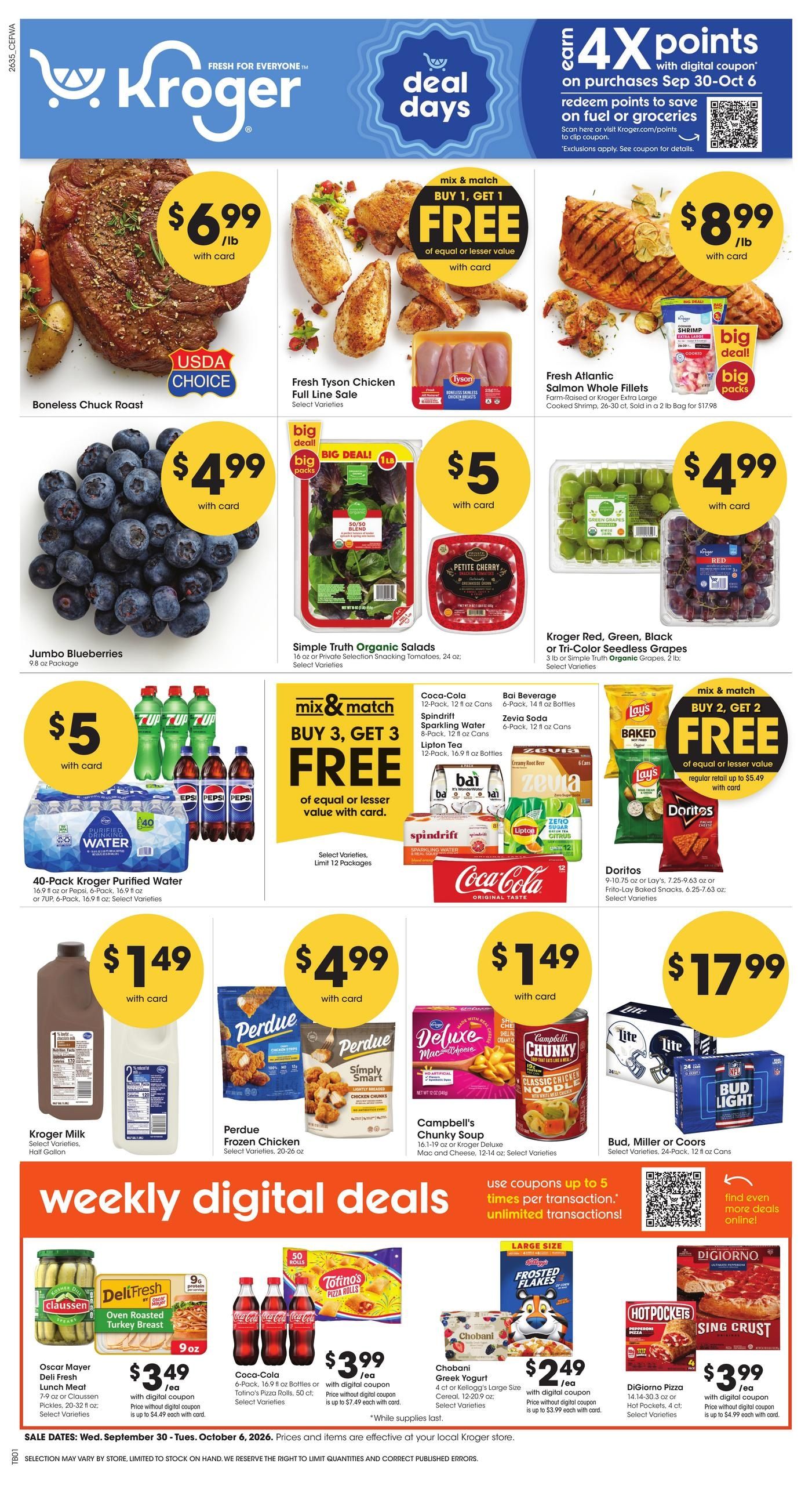 Kroger (Fort Wayne Area, IN) Weekly Ad September 30 - October 6, 2026