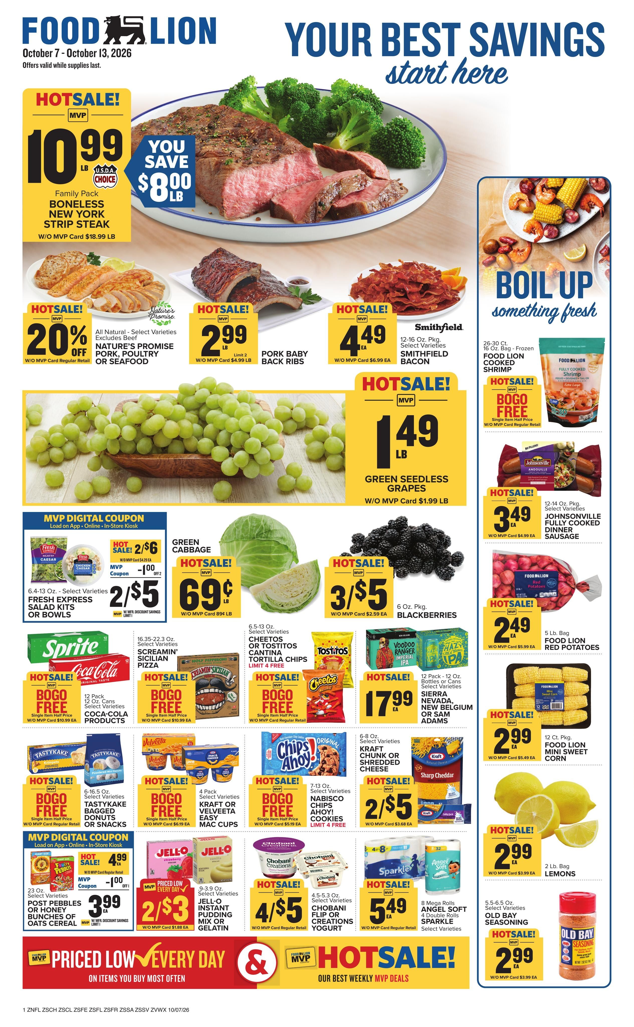 Food Lion (Estill Area, SC) Weekly Ad October 7 - 13, 2026