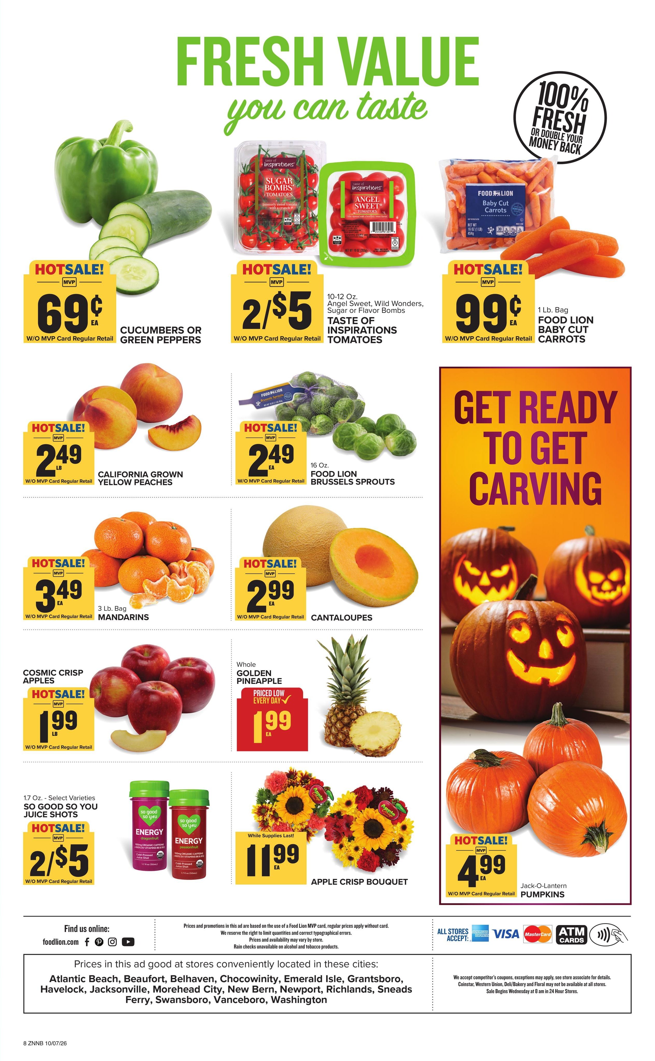 Food Lion (Newport Area, NC) Weekly Ad October 7 - 13, 2026