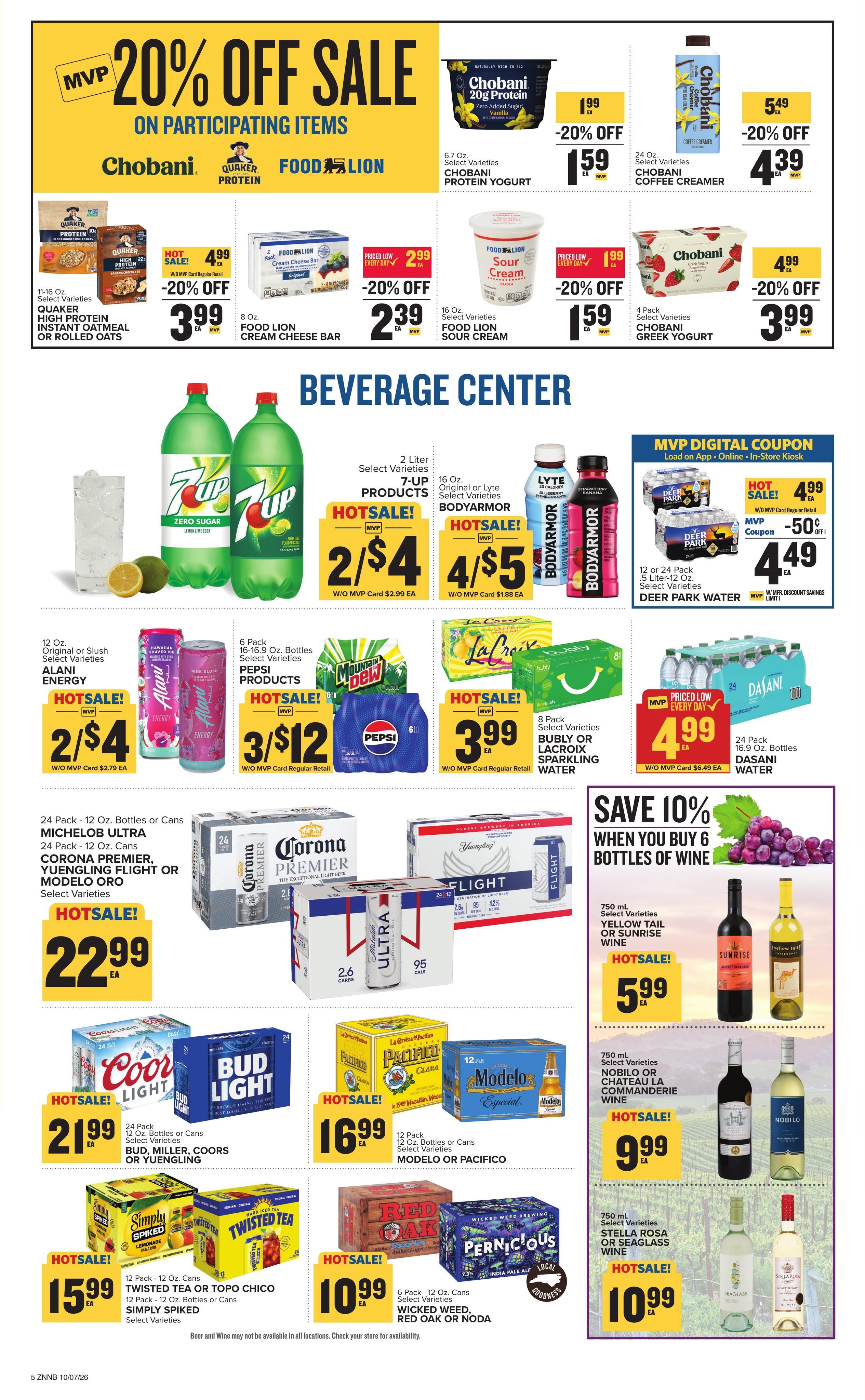 Food Lion (Newport Area, NC) Weekly Ad October 7 - 13, 2026