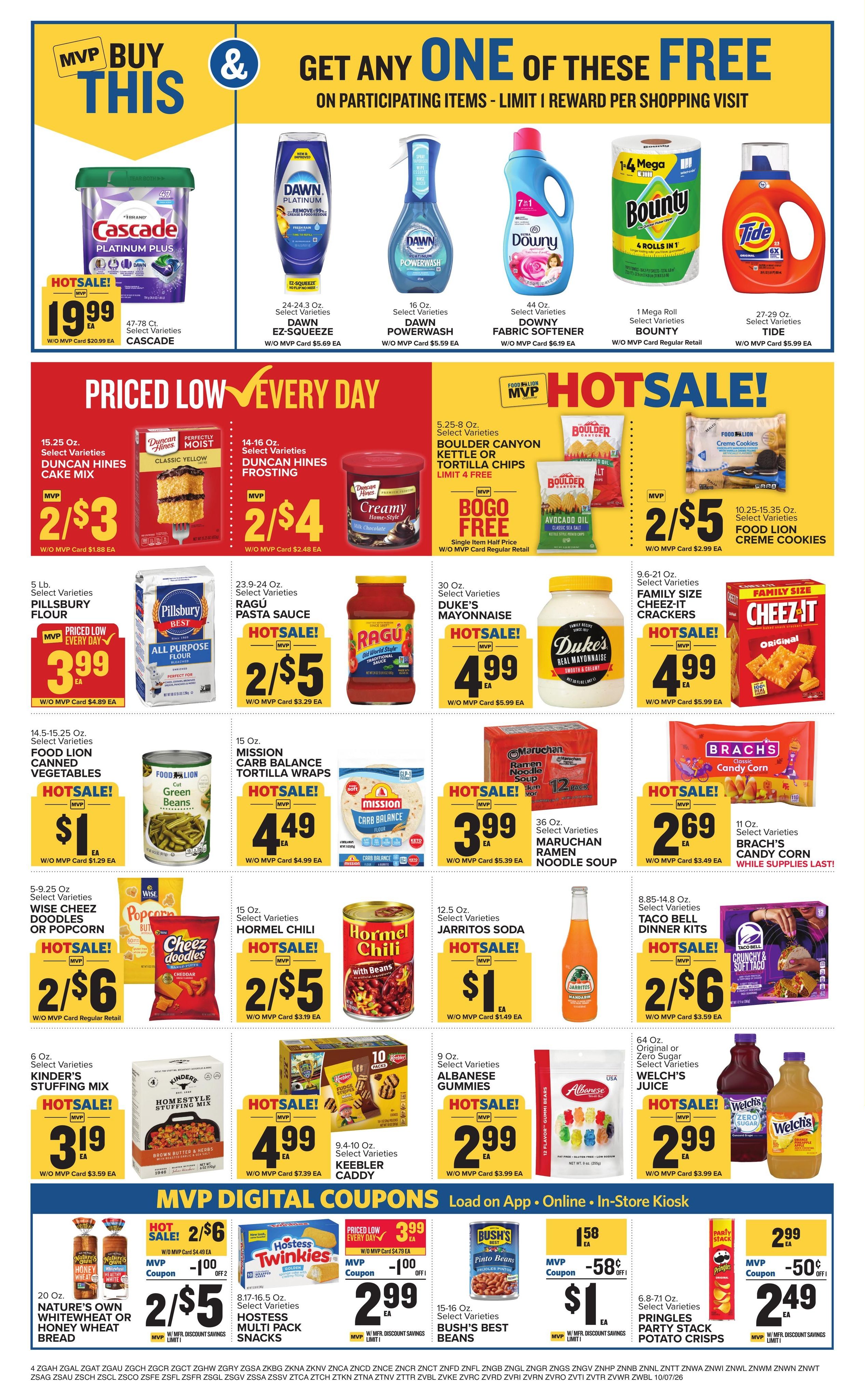 Food Lion (Cowen Area, WV) Weekly Ad October 7 - 13, 2026