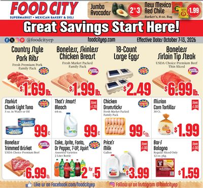 Food City El Paso Weekly Ad October 7 - 13, 2026