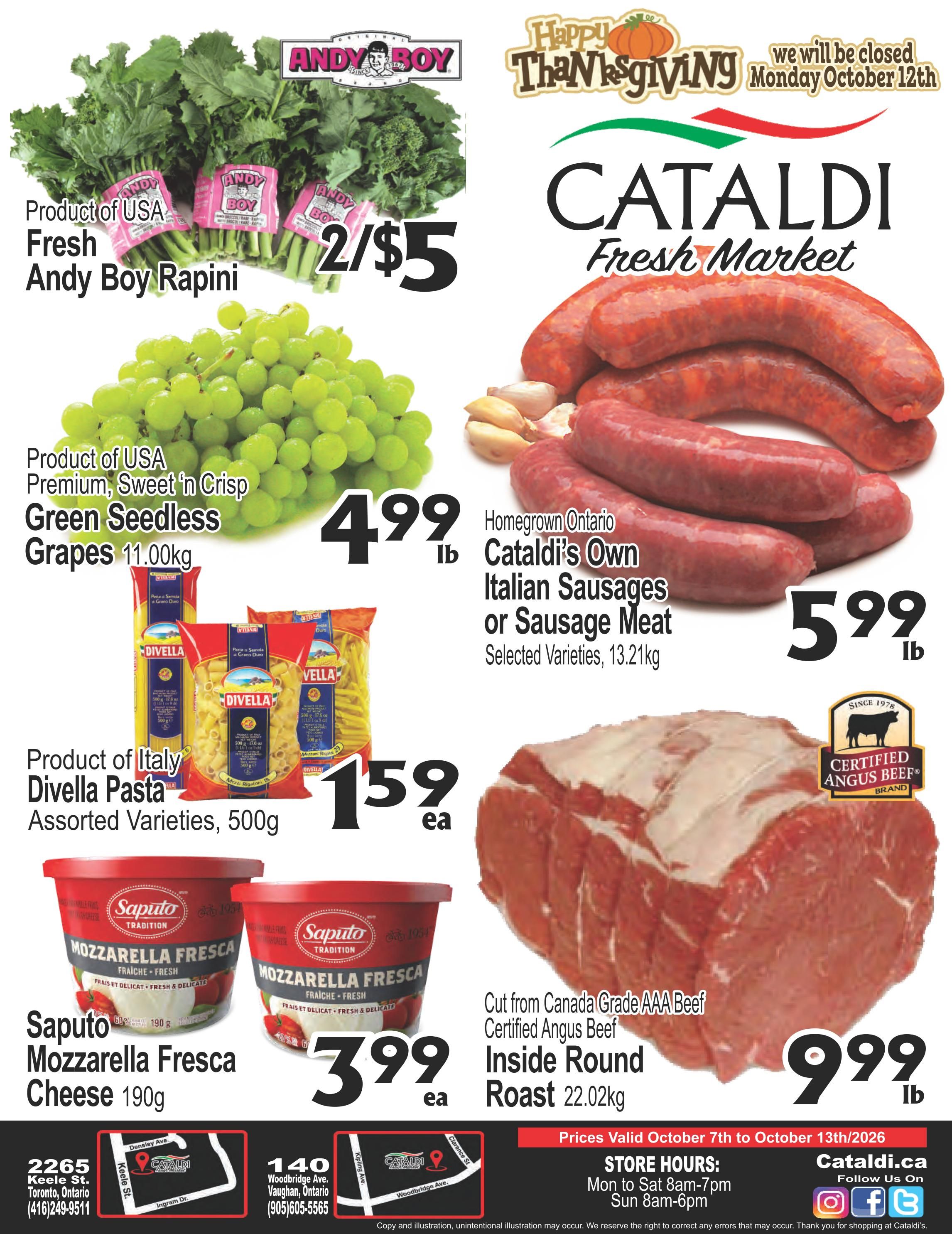 Cataldi Fresh Market Flyer October 7 to 13