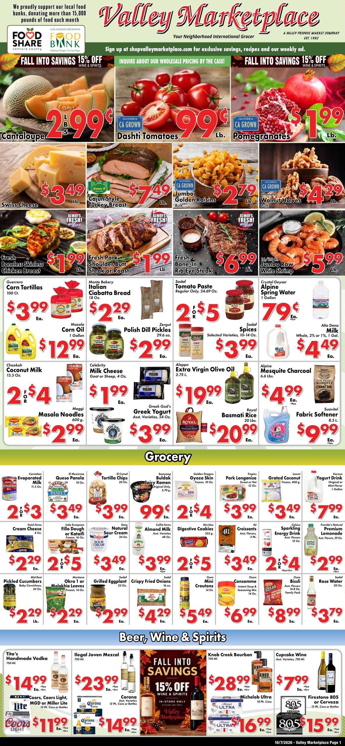 Valley Marketplace Weekly Ad October 7 - 13, 2026