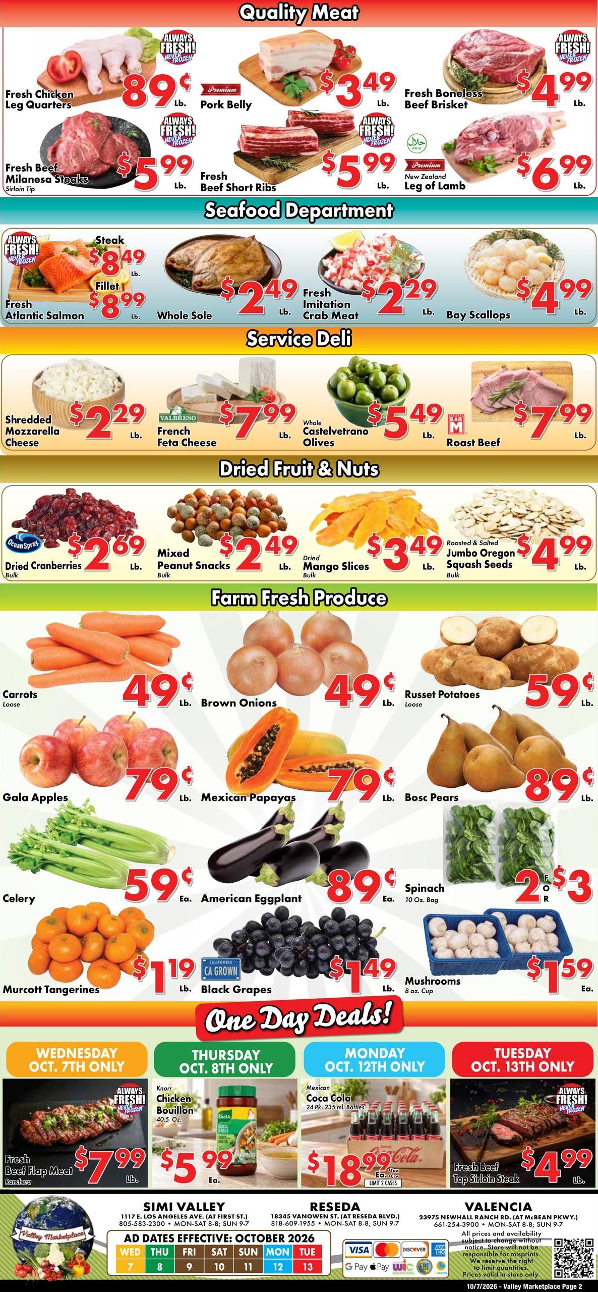 Valley Marketplace Weekly Ad October 7 - 13, 2026