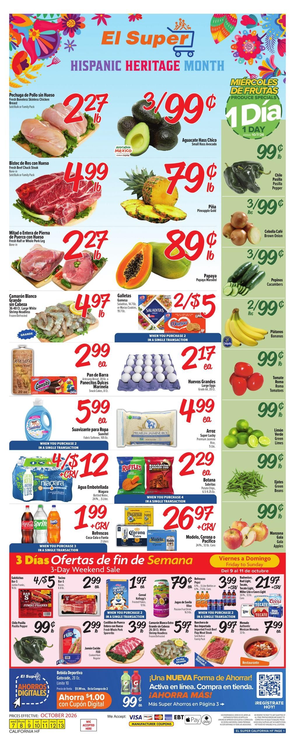 El Super (Anza Area, CA) Weekly Ad October 7 - 13, 2026