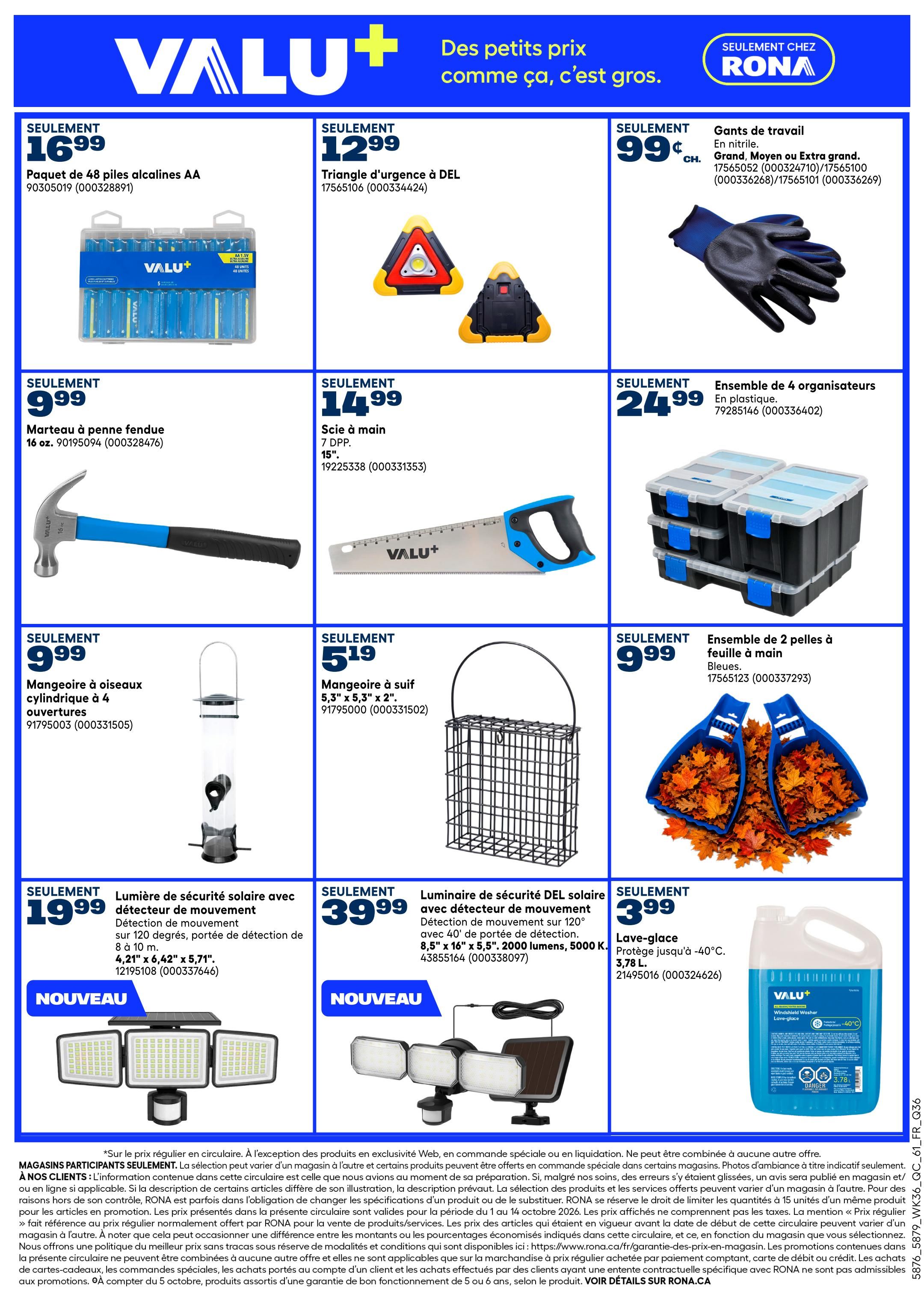 Rona & Rona+ (QC) Flyer October 8 to 14