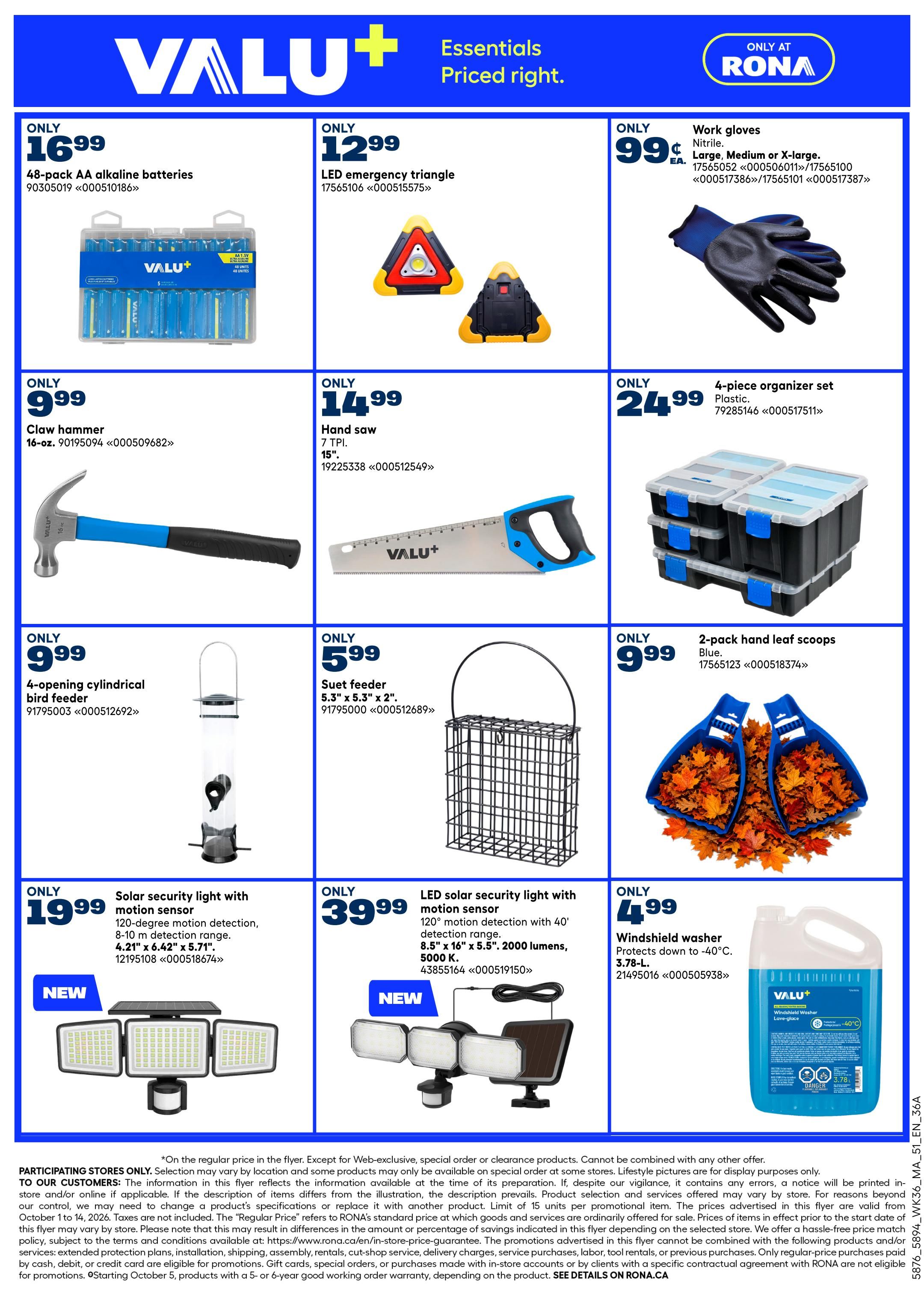 Rona & Rona+ (Atlantic) Flyer October 8 to 14