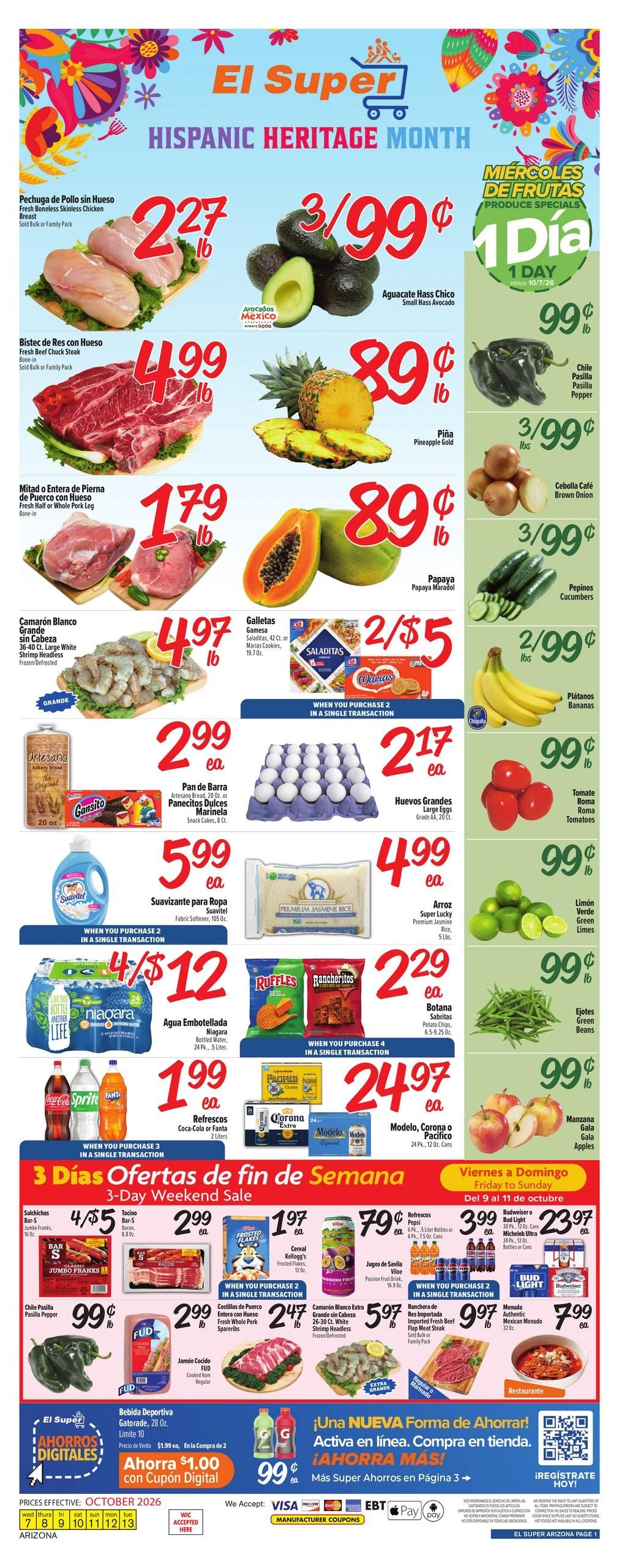 El Super (Apache Junction Area, AZ) Weekly Ad October 7 - 13, 2026