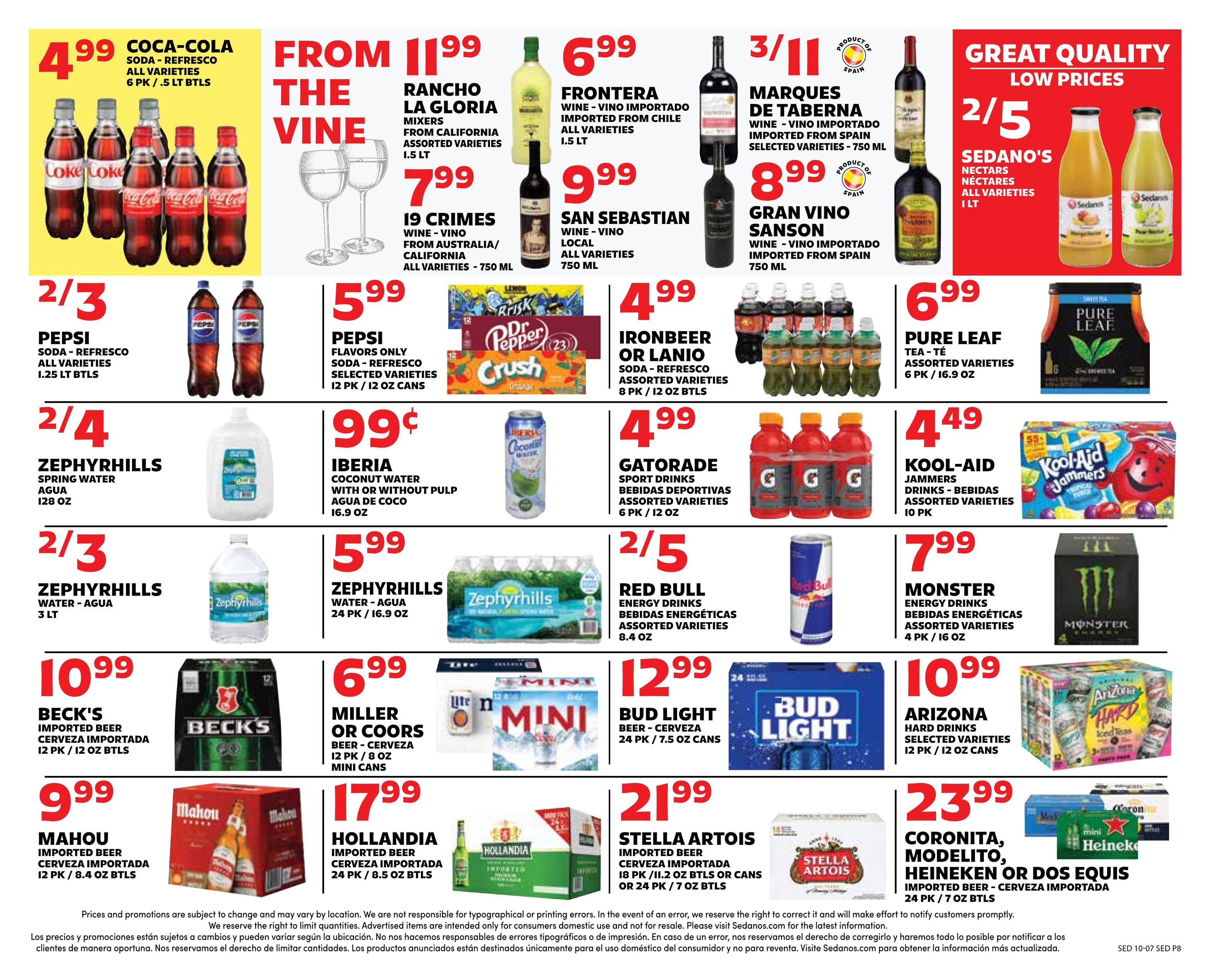 Sedano's (Davie Area, FL) Weekly Ad October 7 - 13, 2026