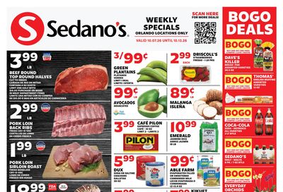 Sedano's (Orlando Area, FL) Weekly Ad October 7 - 13, 2026