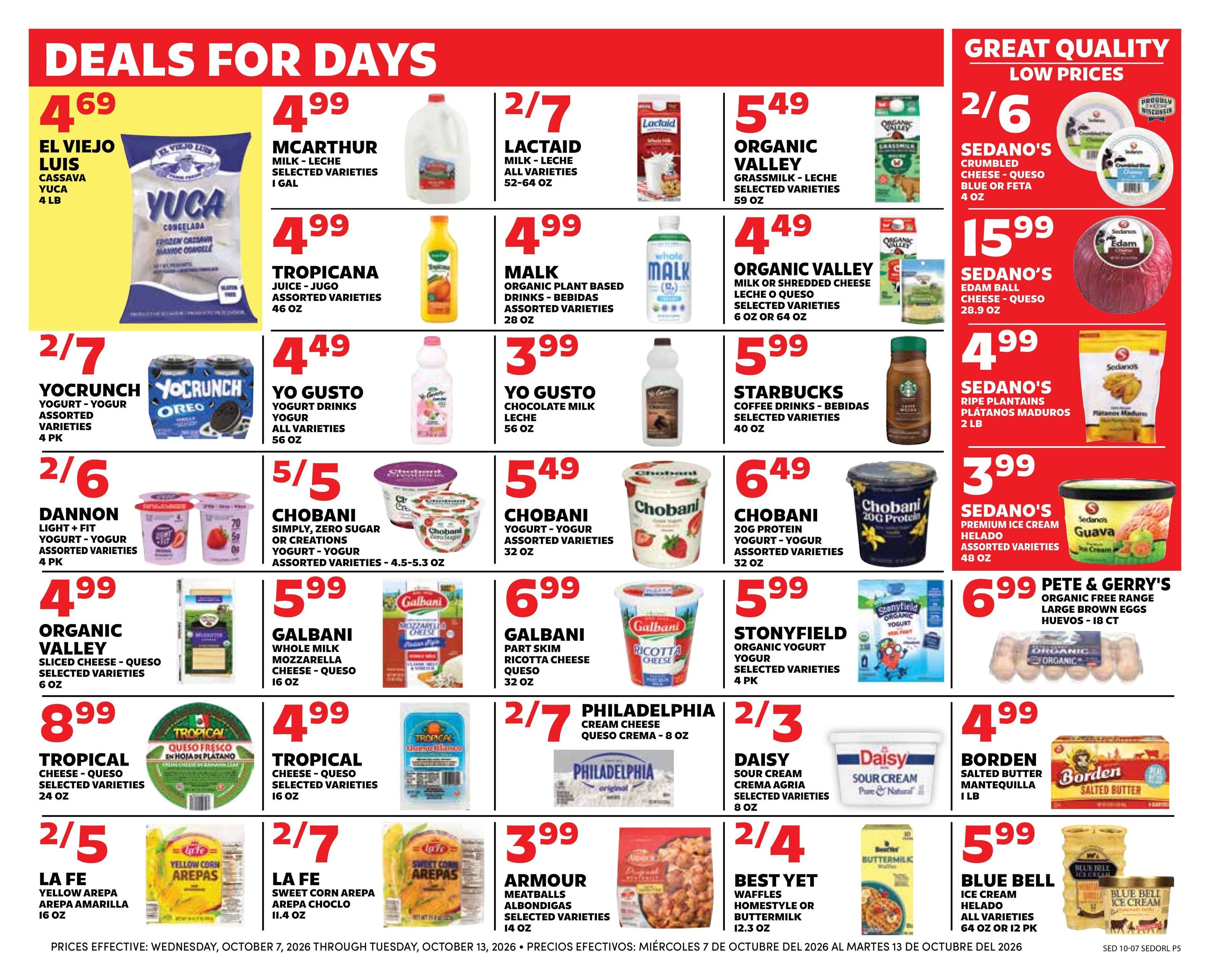 Sedano's (Orlando Area, FL) Weekly Ad October 7 - 13, 2026