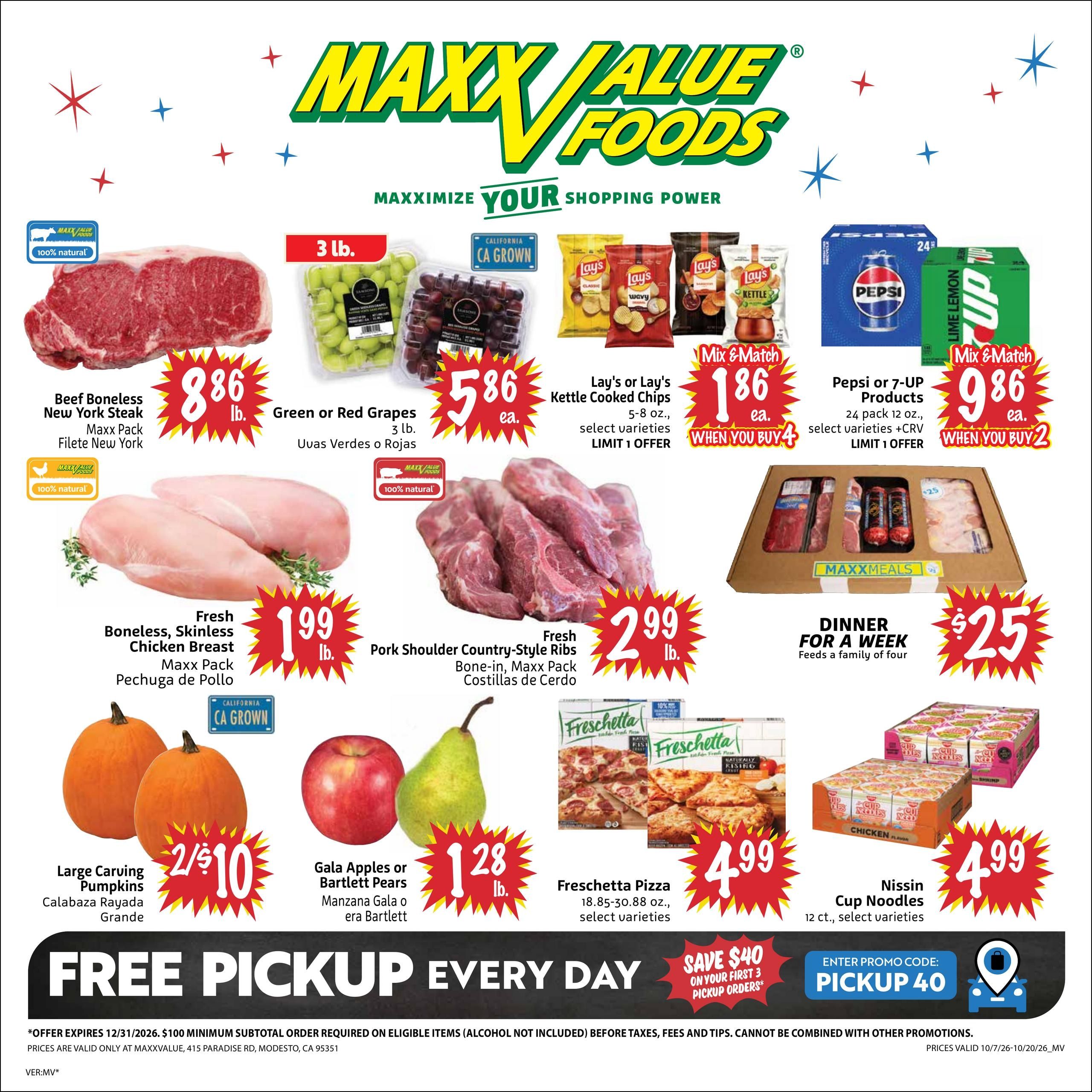 FoodMaxx (Pomona Area, CA) Weekly Ad October 7 - 20, 2026