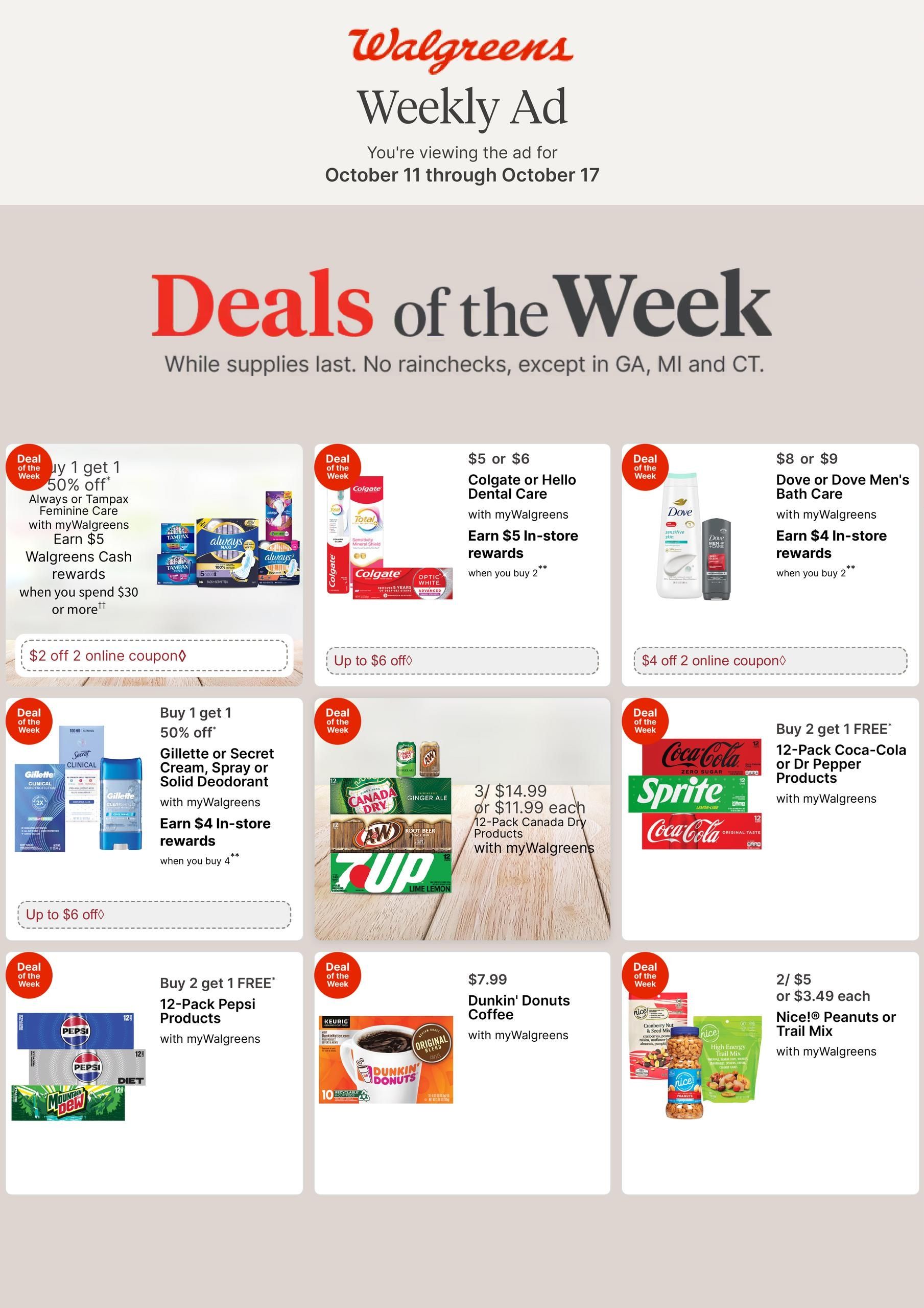 Walgreens (Bakersfield-Holtville Area, CA) Weekly Ad October 11 - 17, 2026