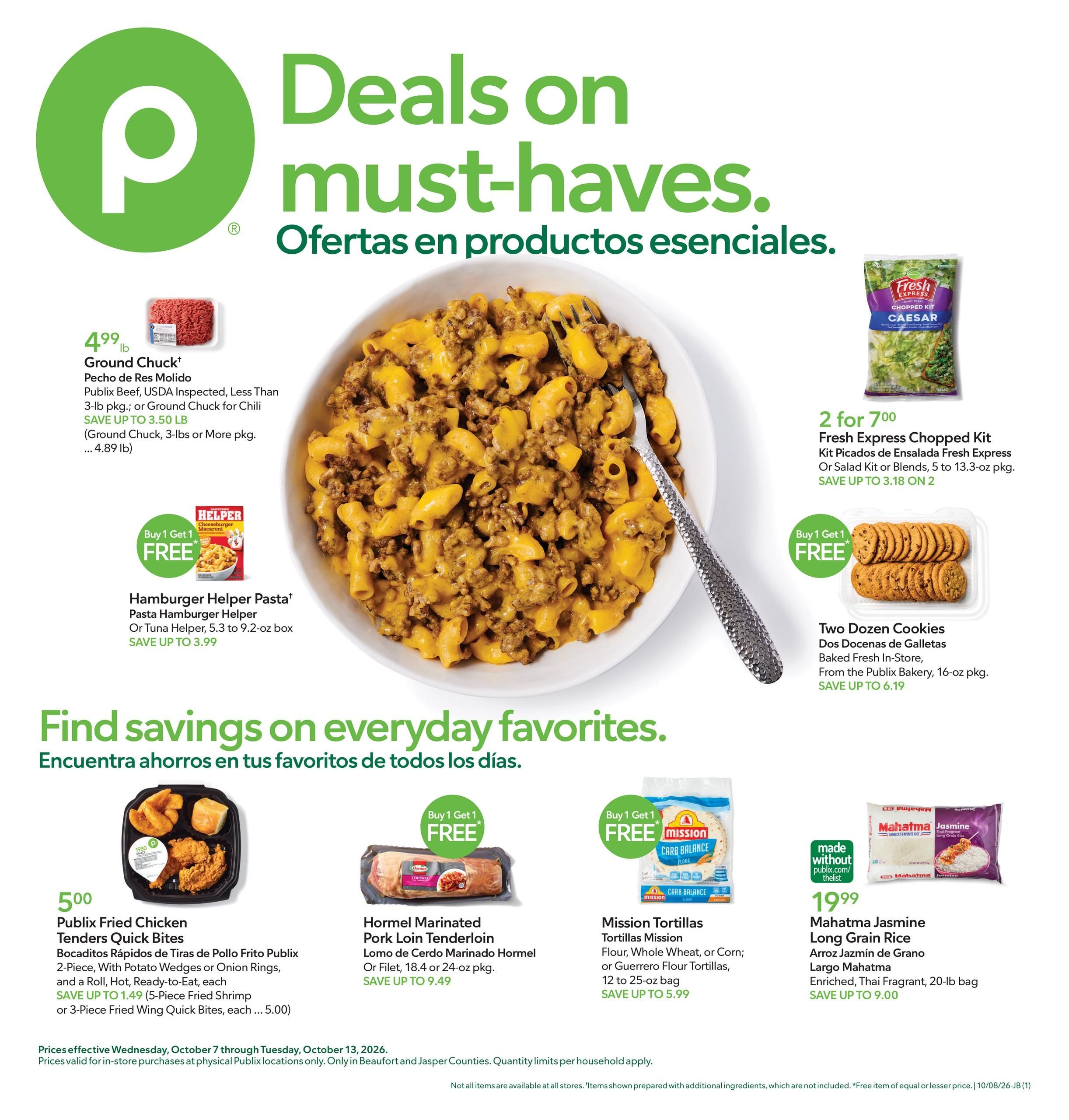 Publix (Savannah Area, GA) Anuncio Semanal Español Weekly Ad October 7 - 13, 2026