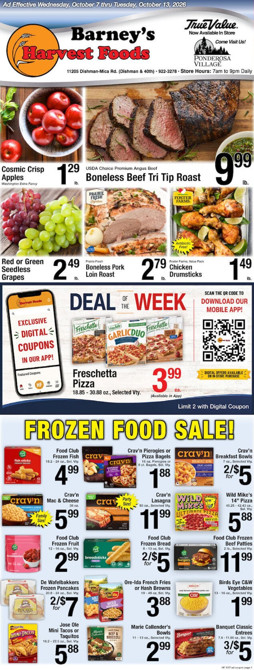 Harvest Foods Weekly Ad October 7 - 13, 2026