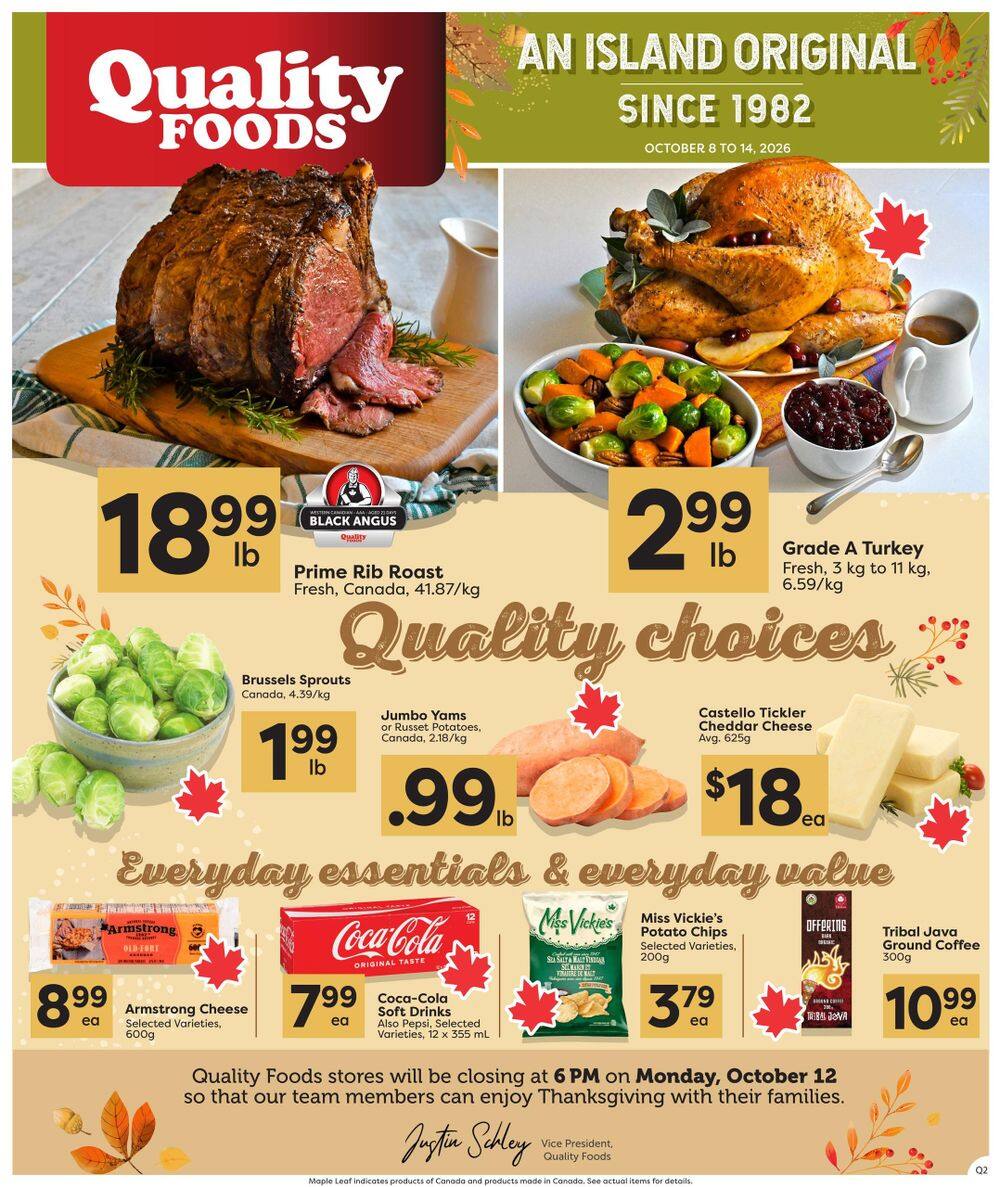 Quality Foods Flyer October 8 to 14
