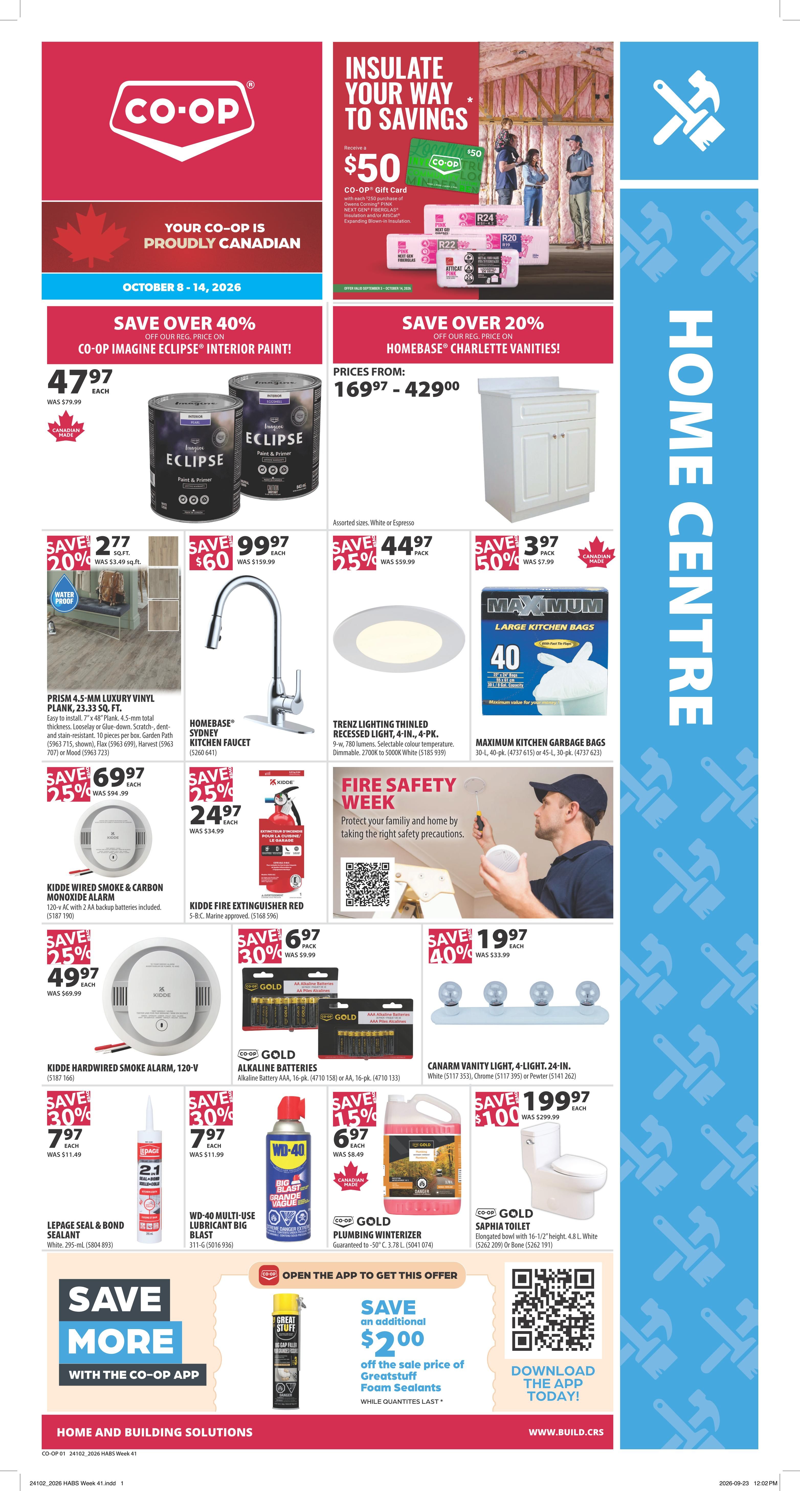 Co-op (West) Home Centre Flyer October 8 to 14