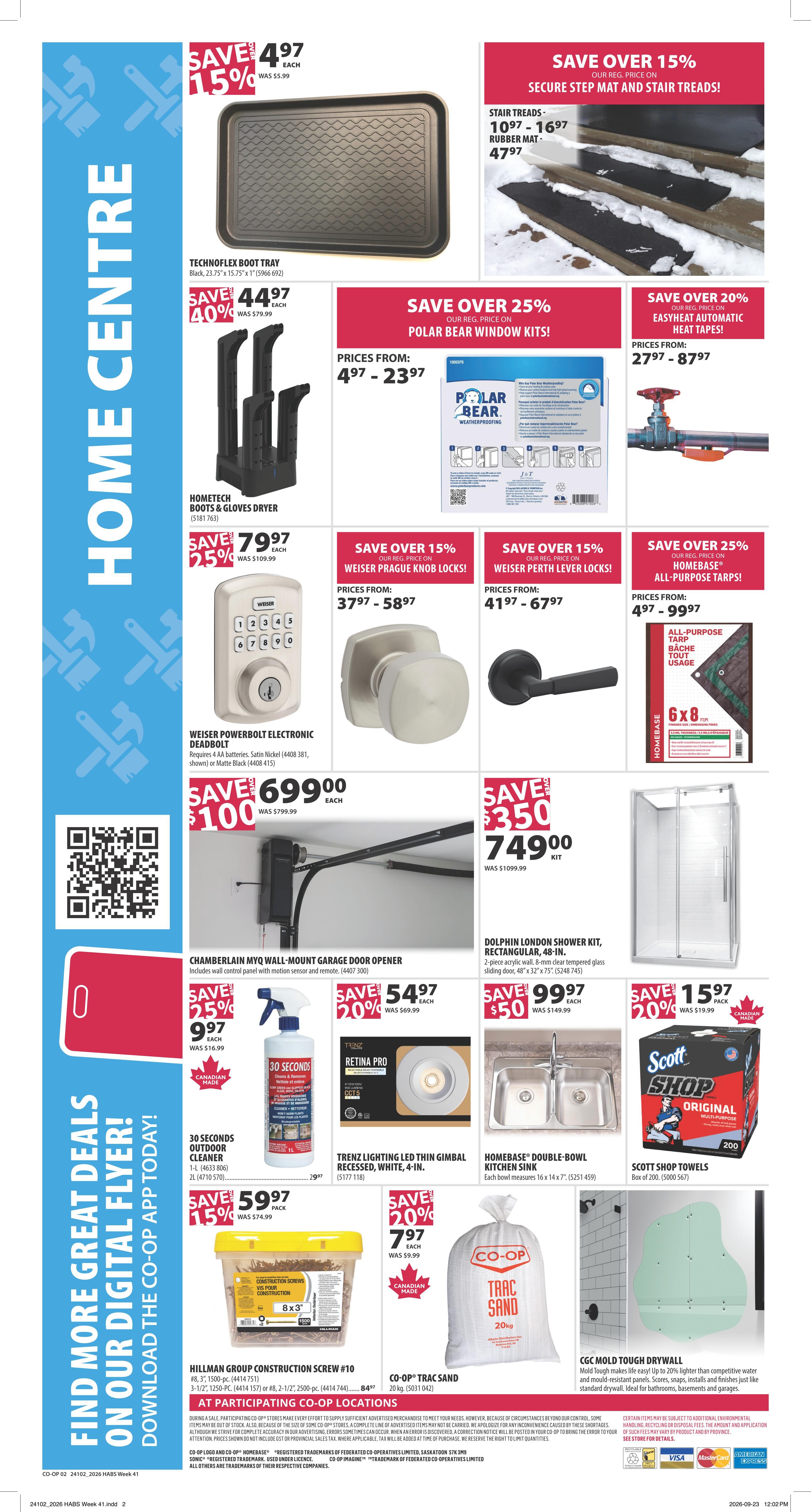 Co-op (West) Home Centre Flyer October 8 to 14