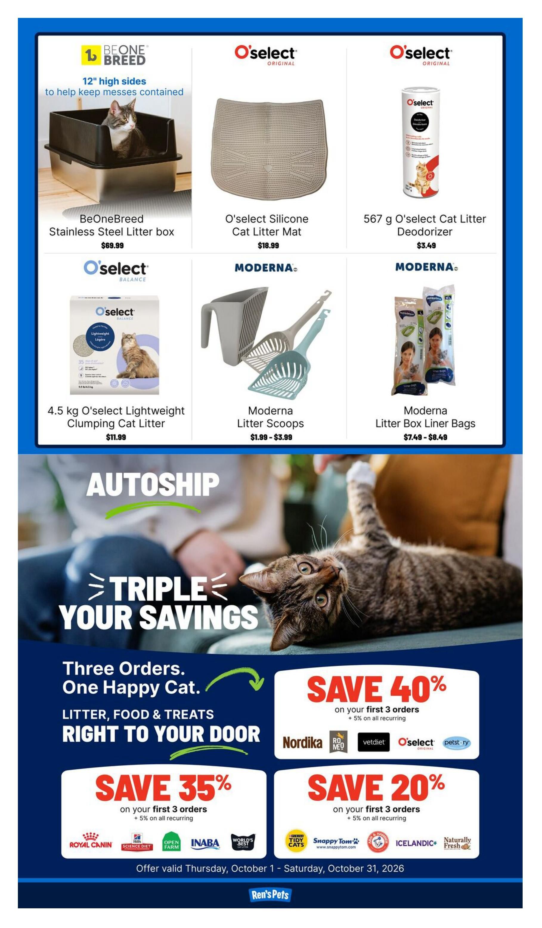 Ren's Pets Flyer October 8 to 14