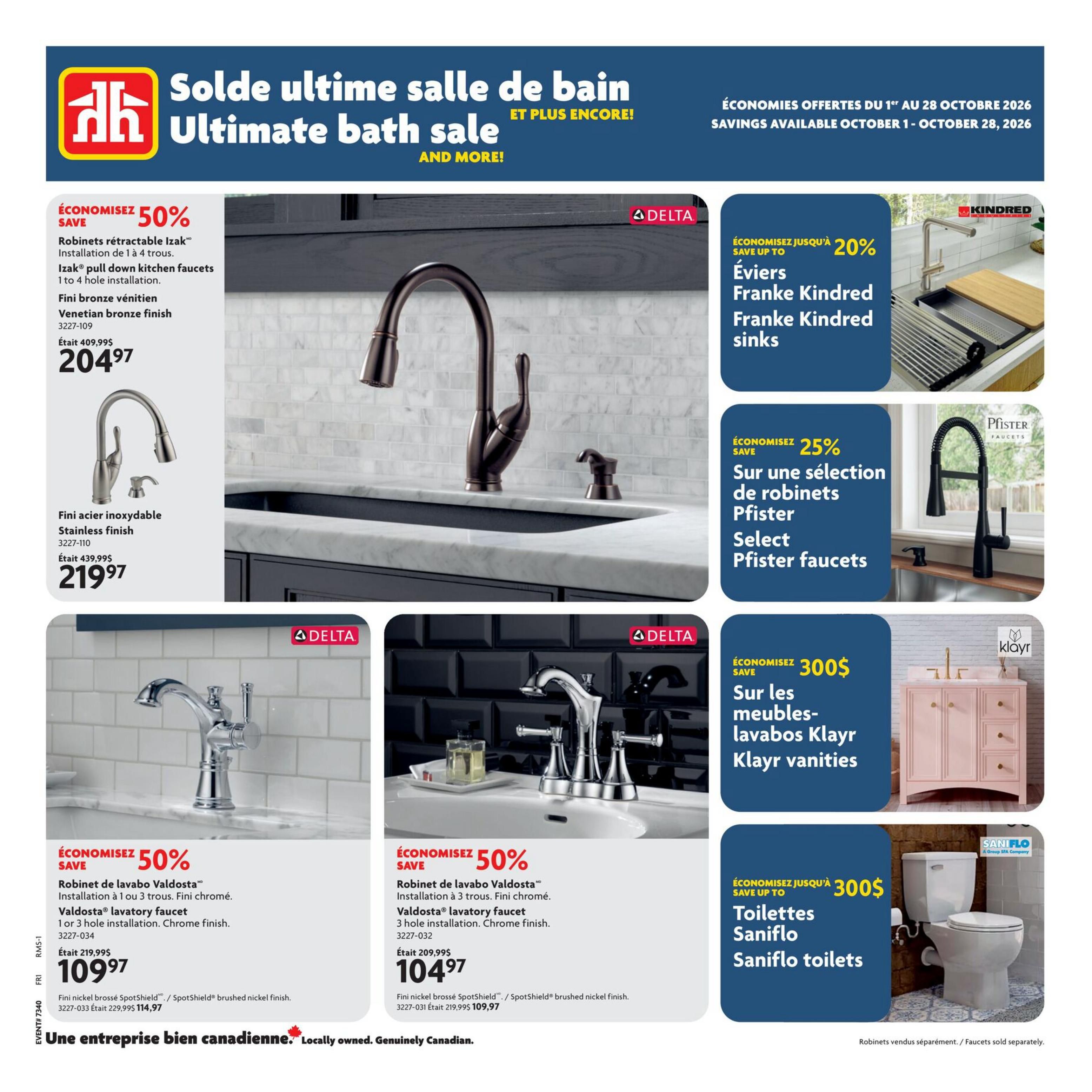 Home Hardware (QC) Ultimate Bath Sale Flyer October 1 to 28