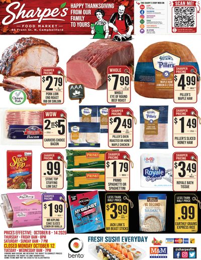 Sharpe's Food Market Flyer October 8 to 14