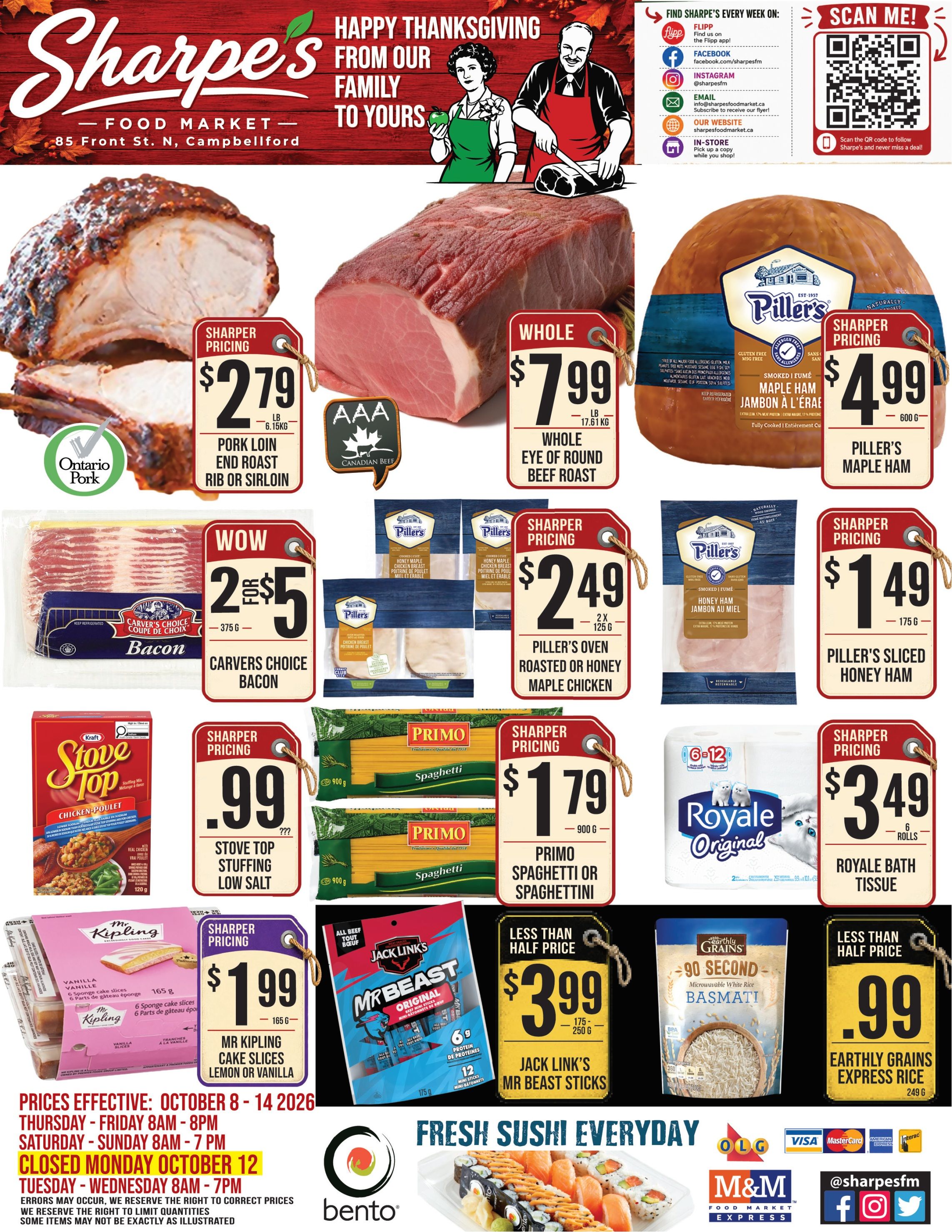 Sharpe's Food Market Flyer October 8 to 14