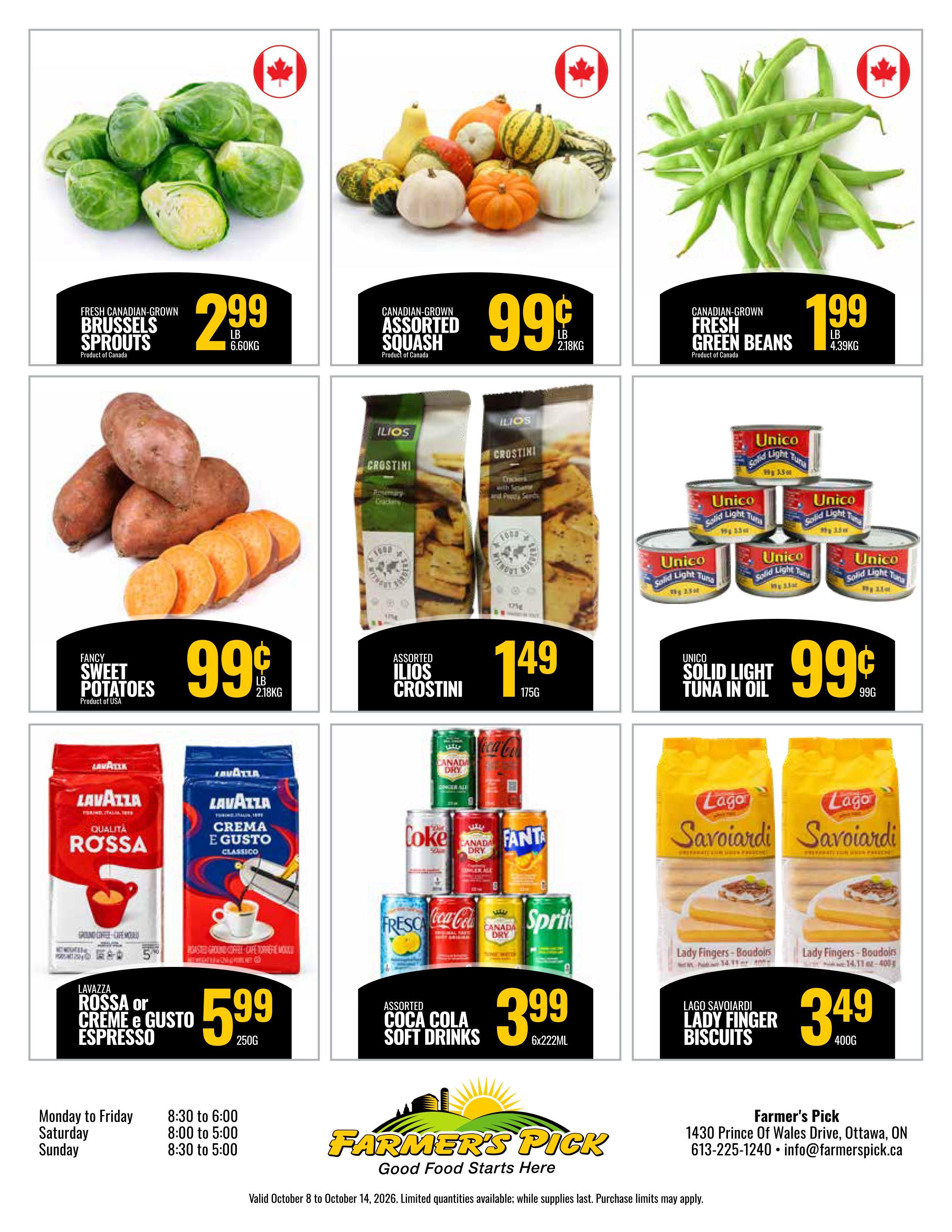 Farmer's Pick Flyer October 8 to 14