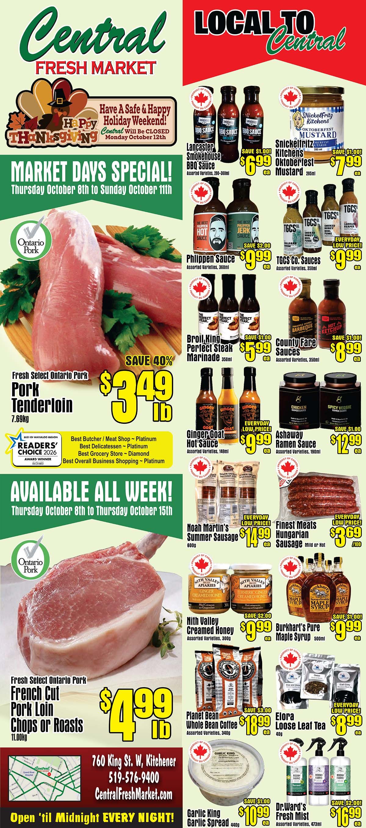 Central Fresh Market Flyer October 8 to 15