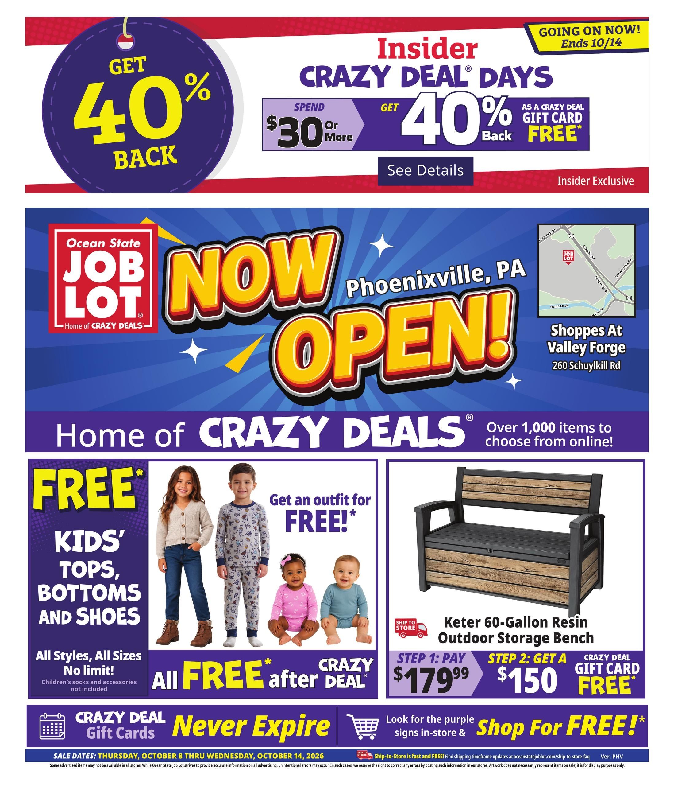 Ocean State Job Lot (Valley Forge Area, PA) Weekly Ad October 8 - 14, 2026