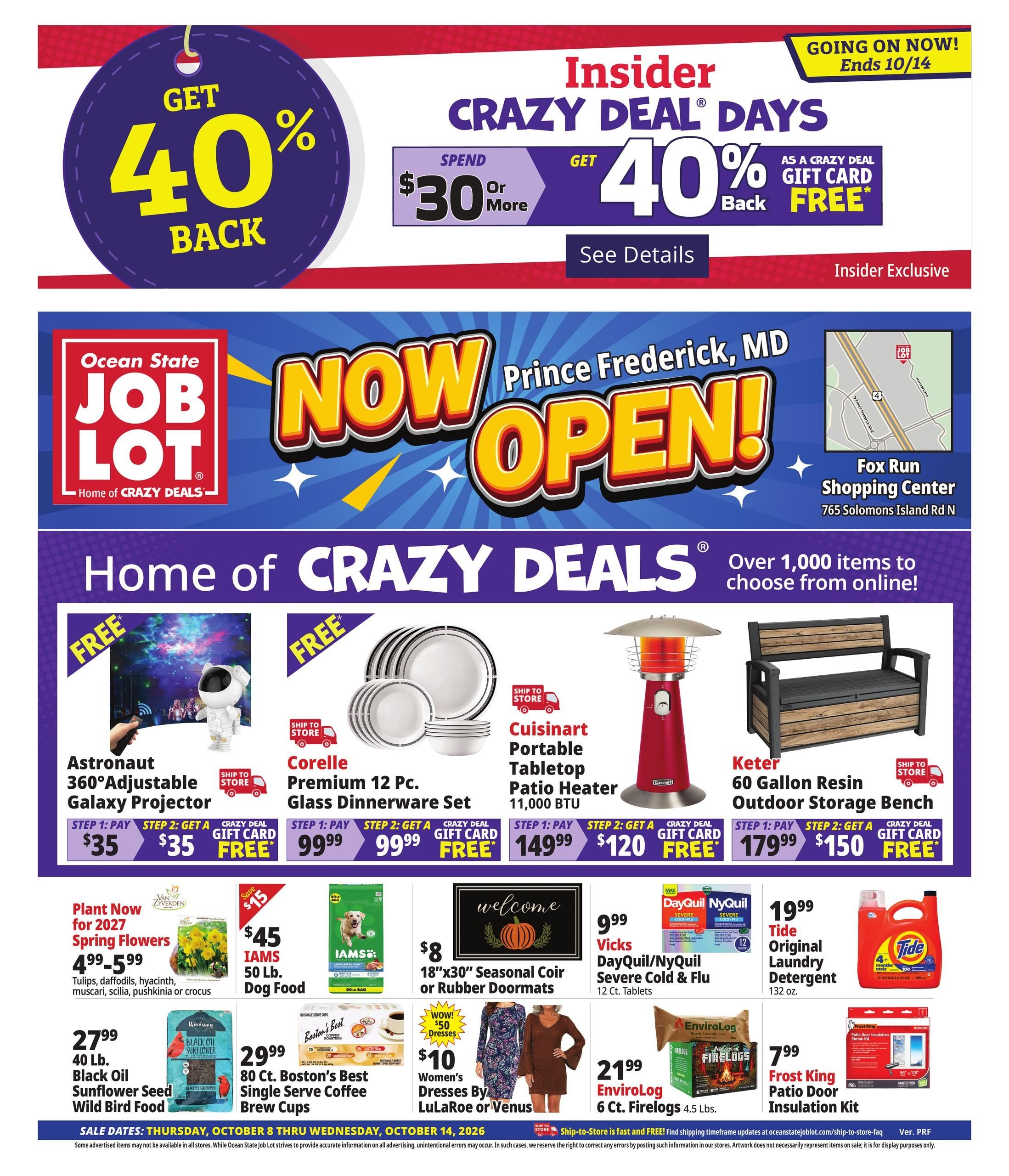Ocean State Job Lot (Washington Area, DC) Weekly Ad October 8 - 14, 2026