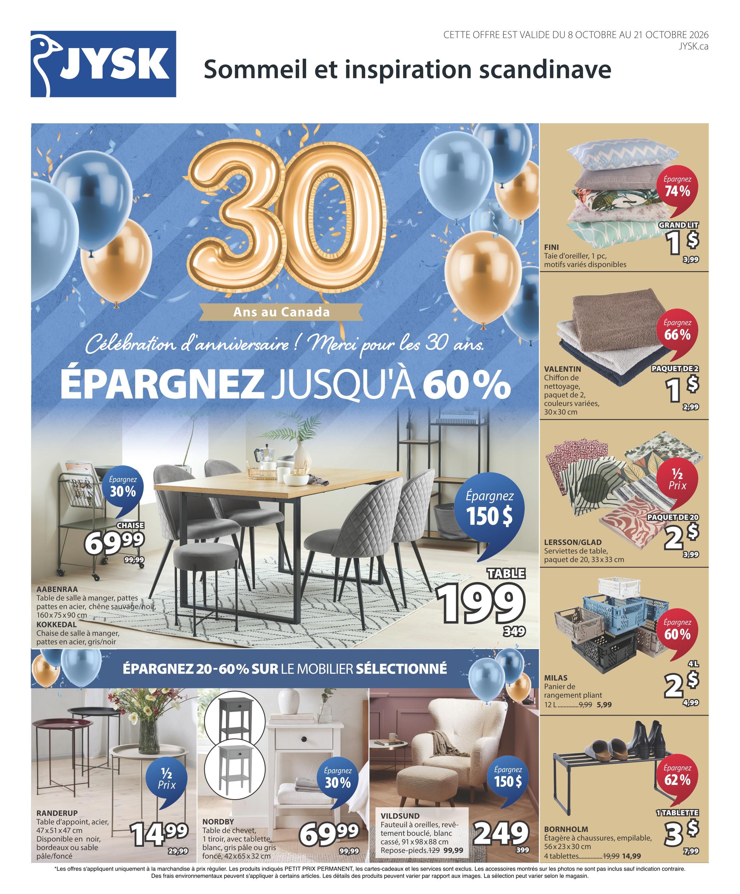 JYSK (QC) Flyer October 8 to 21