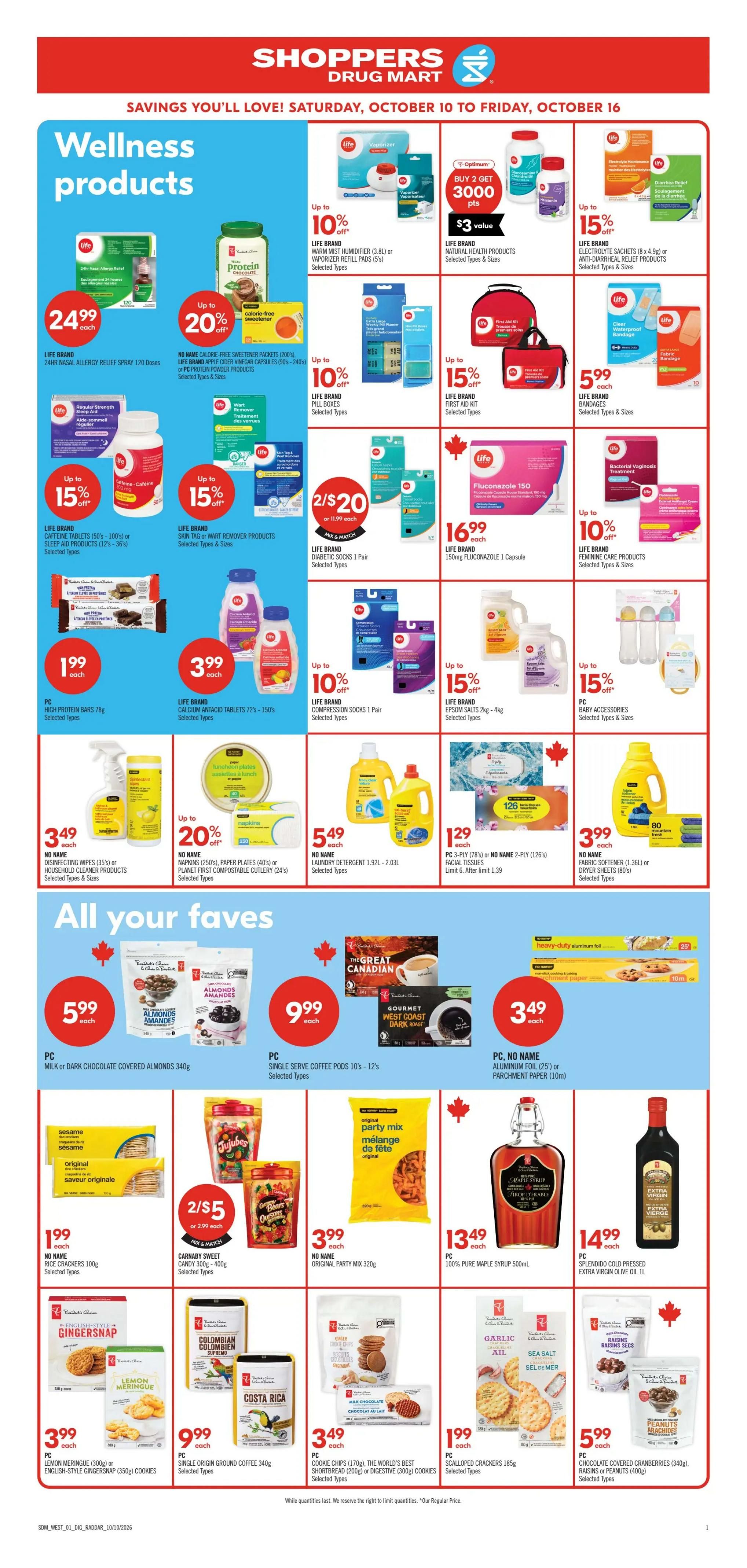 Shoppers Drug Mart (West) Flyer October 10 to 16