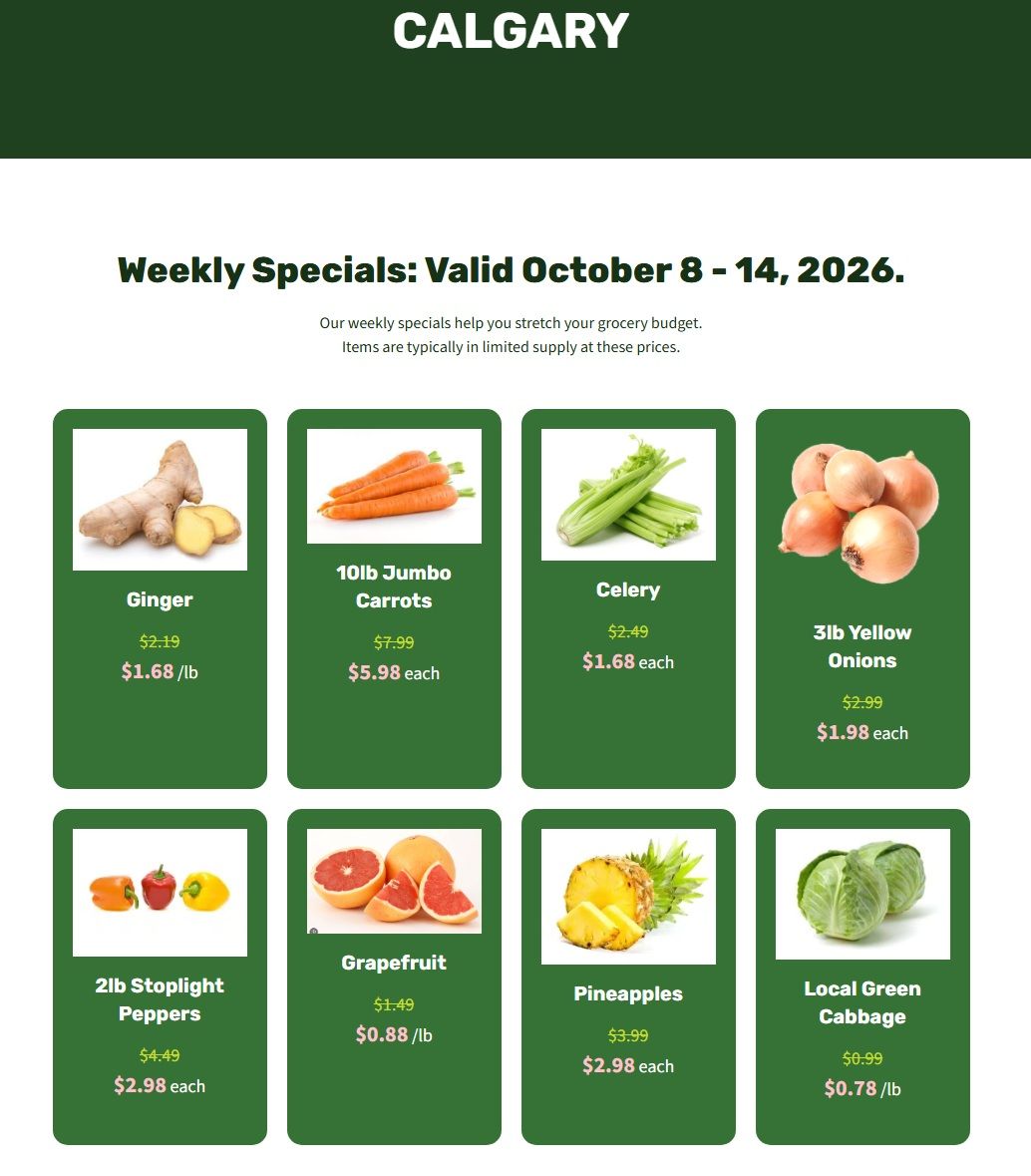 H&W Produce Flyer October 8 to 14