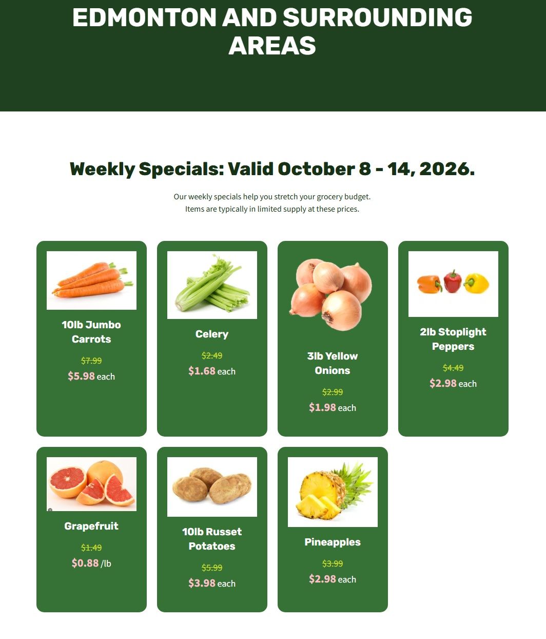 H&W Produce Flyer October 8 to 14