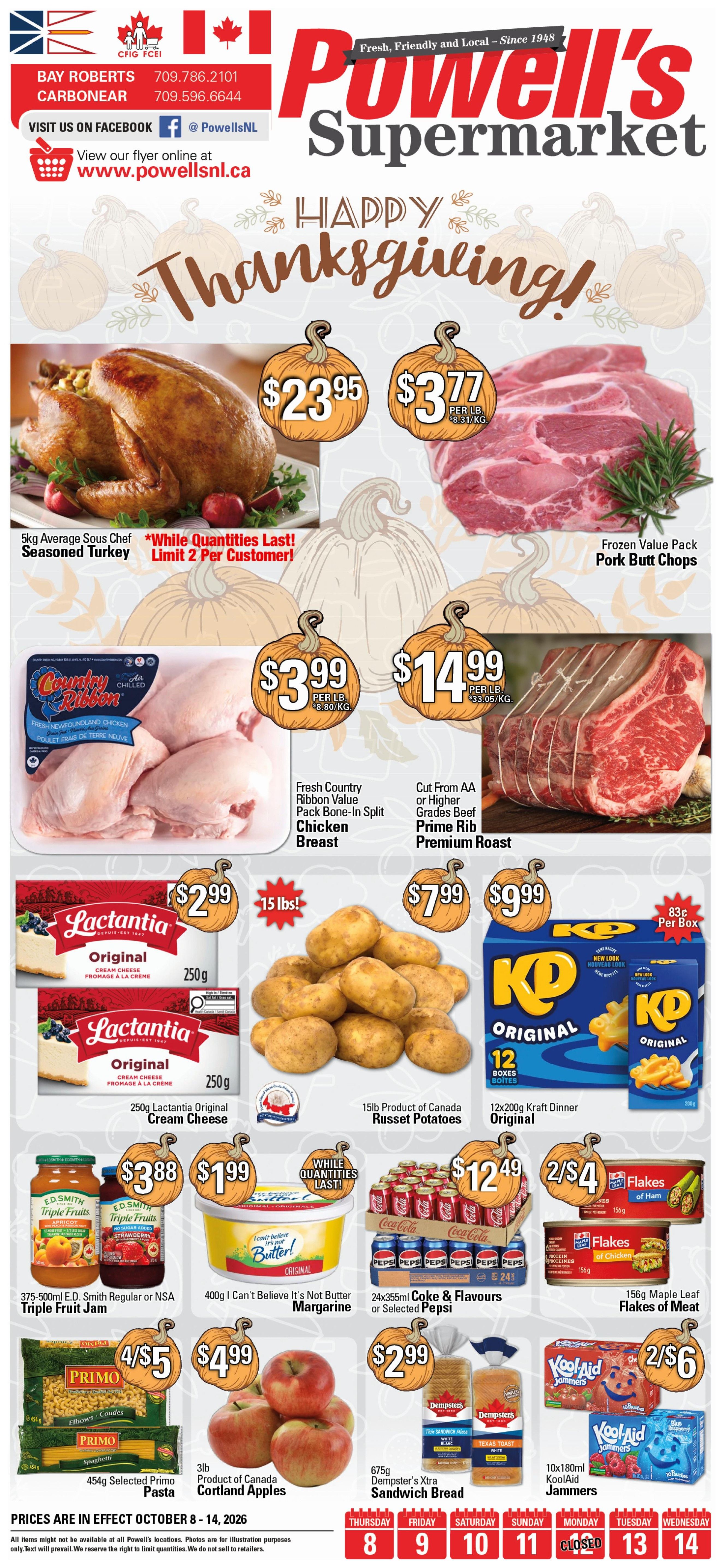 Powell's Supermarket Flyer October 8 to 14