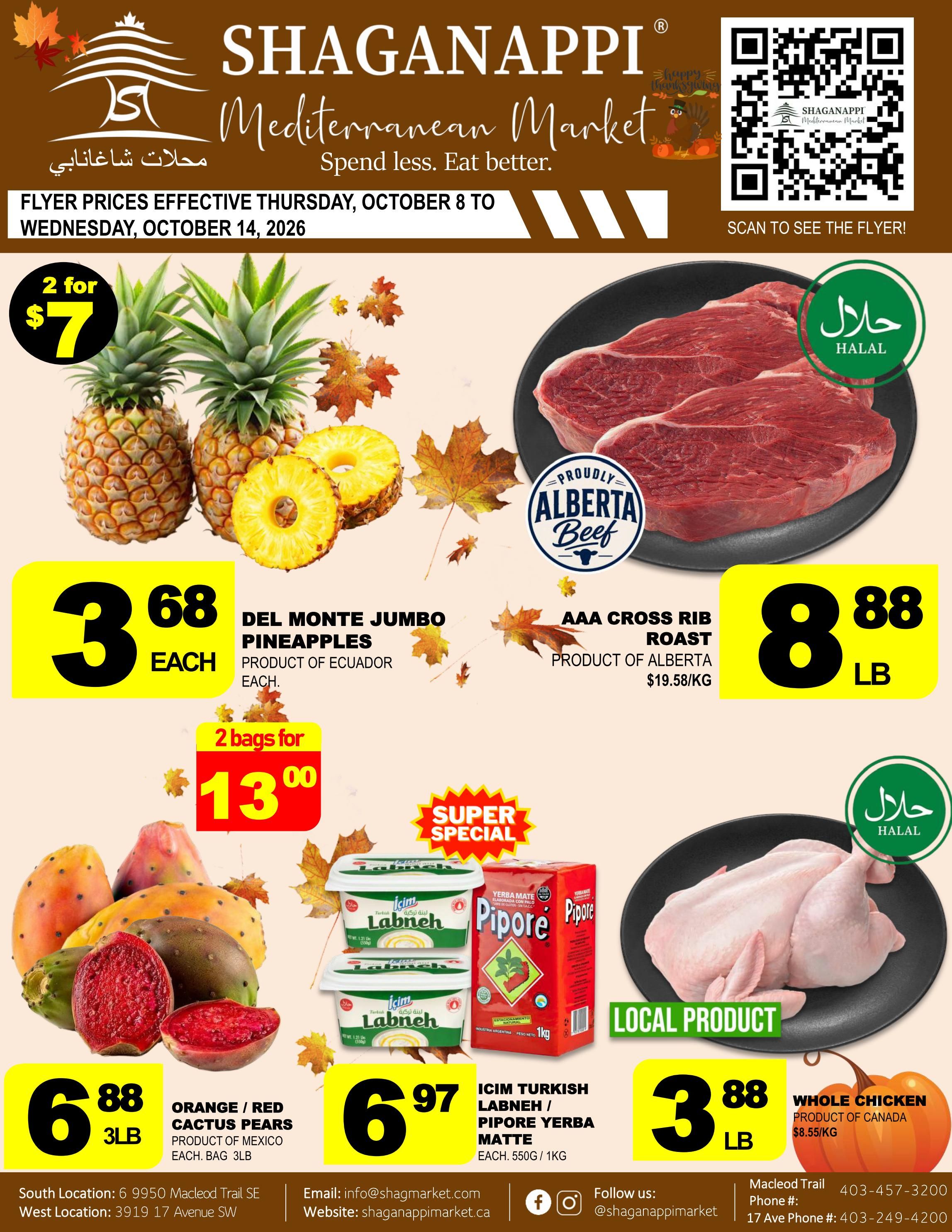Shaganappi Mediterranean Market Flyer October 8 to 14